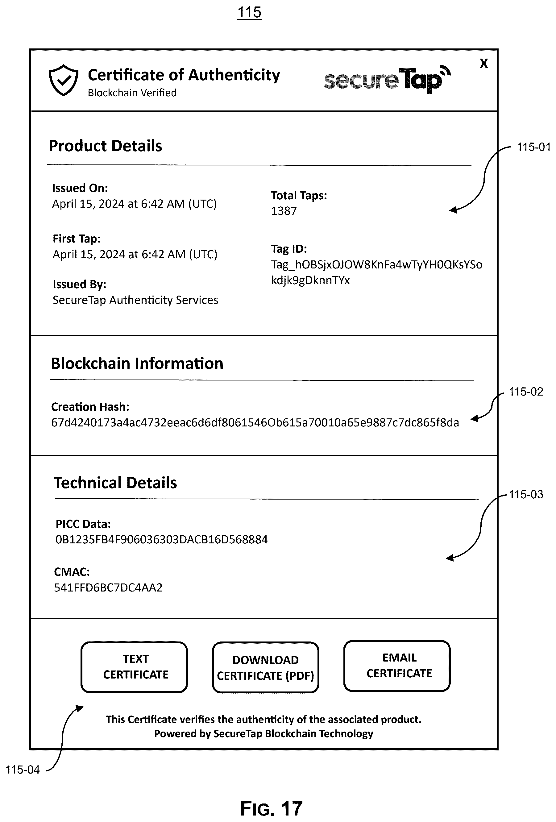 Patent US12437308 Figure 19 – System, method and process for product authentication and verification
