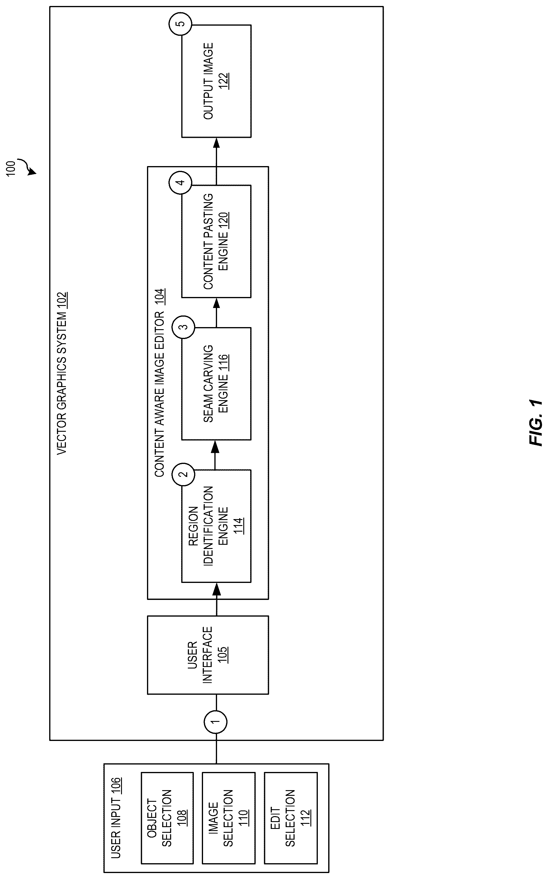 Patent US12437411 — Localized seam carving and expansion with configurable localization threshold — Figure 1