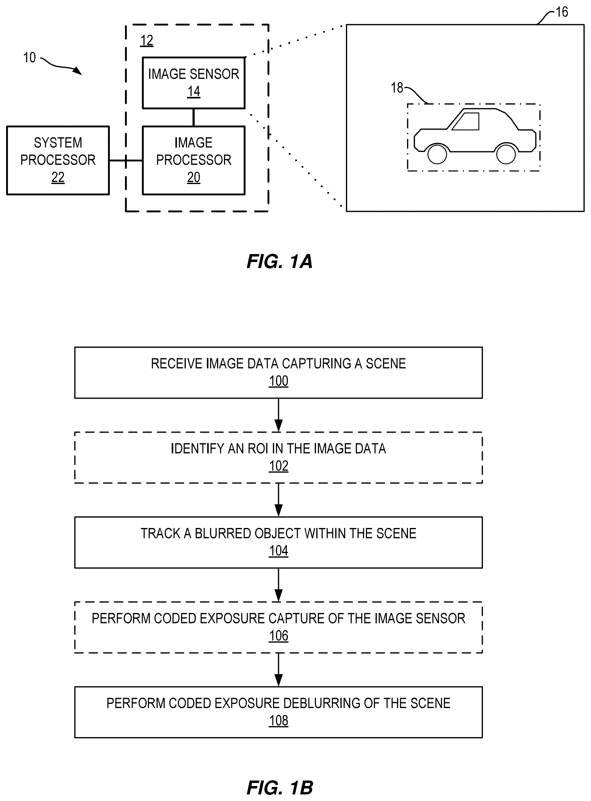 Patent US12437419 — Tracking-based motion deblurring via coded exposure — Figure 1