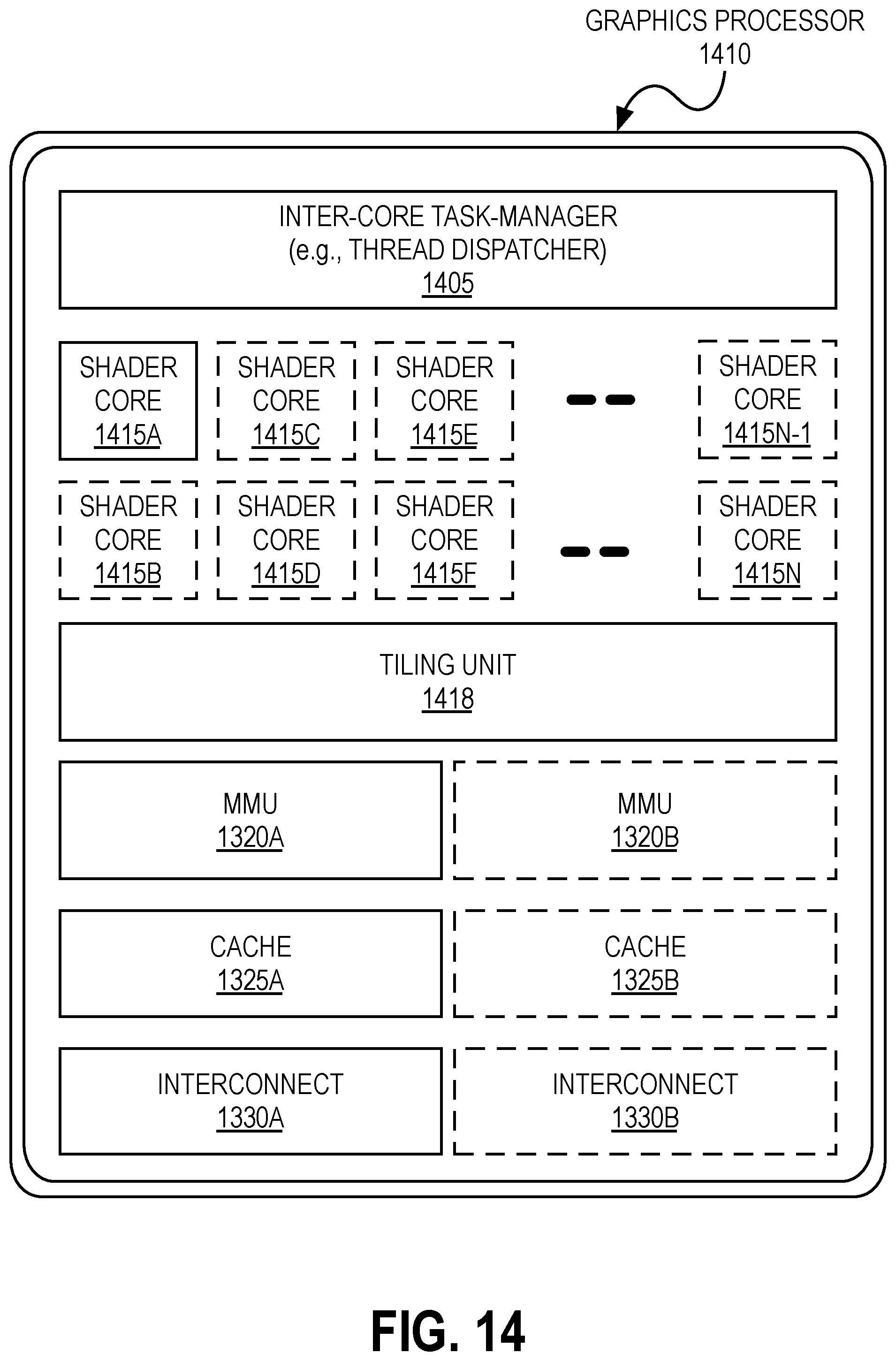 Patent US12437469 Figure 14 – Virtual reality apparatus and method including prioritized pixel shader operations, alternate eye rendering, and/or augmented timewarp