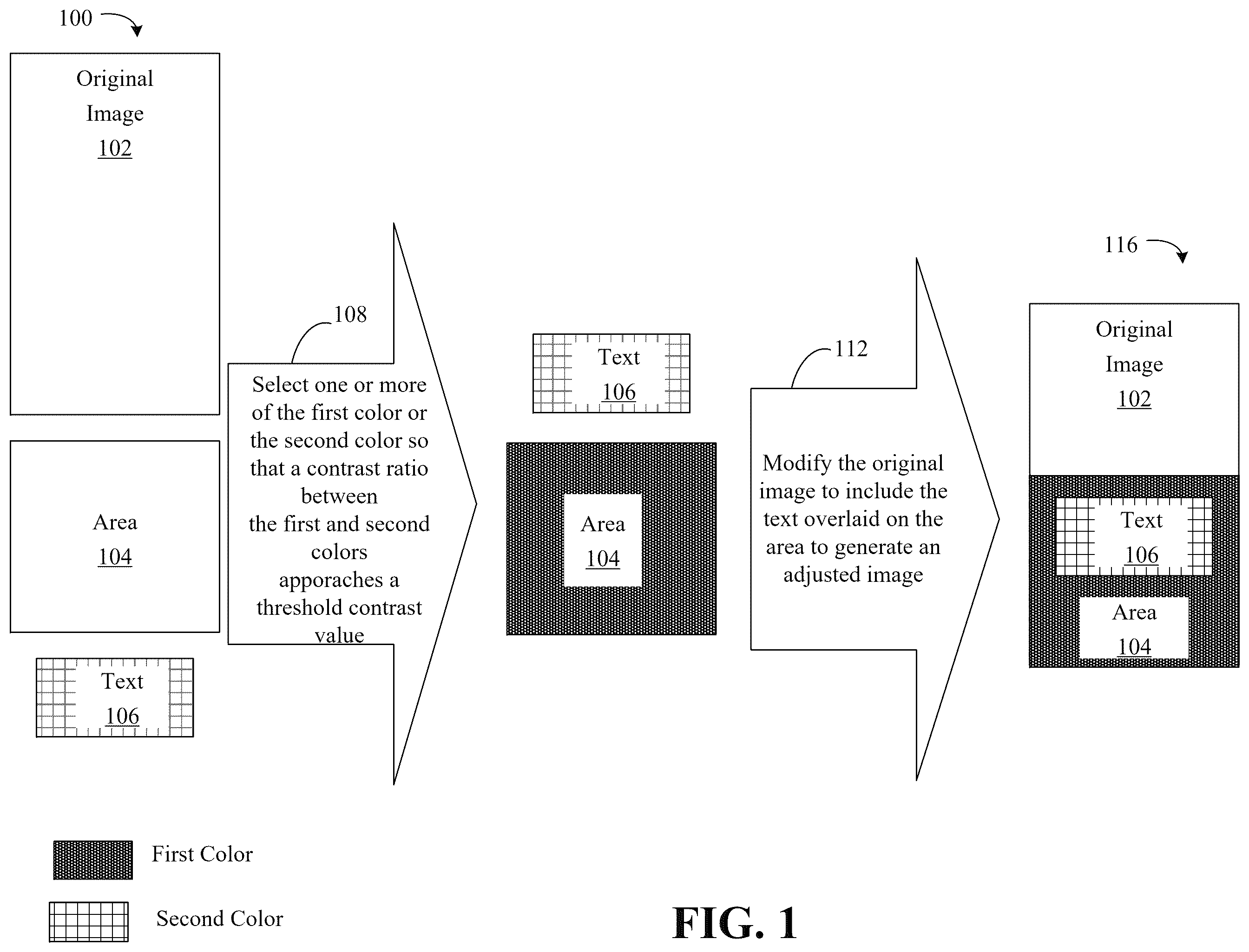Patent US12437499 — Color contrasting image modification based on enhanced color spaces — Figure 1