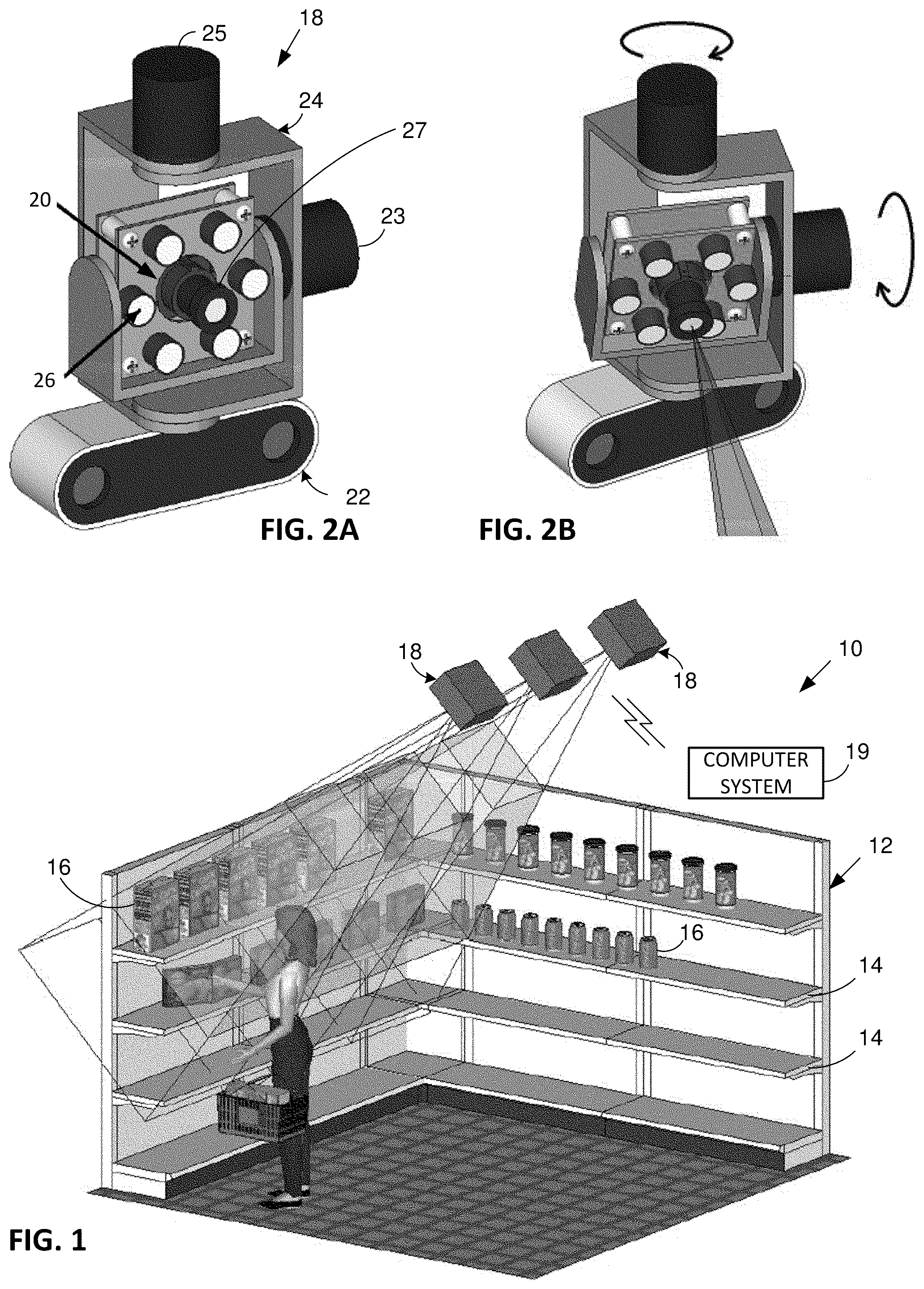 Patent US12437542 — Methods and systems employing image sensing and 3D sensing to identify shelved products — Figure 1