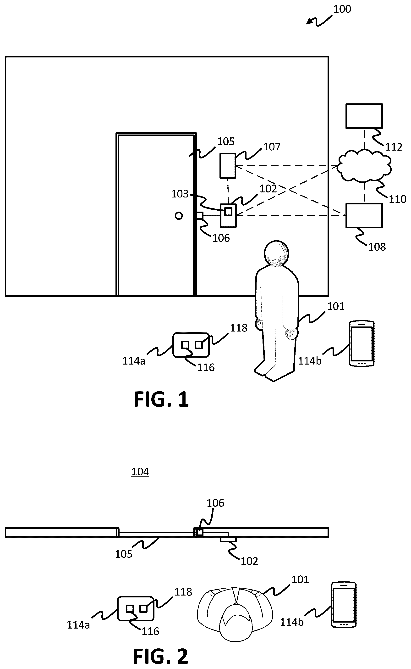 Patent US12437580 — Second factor authentication as compensation for biometric temporal changes — Figure 1