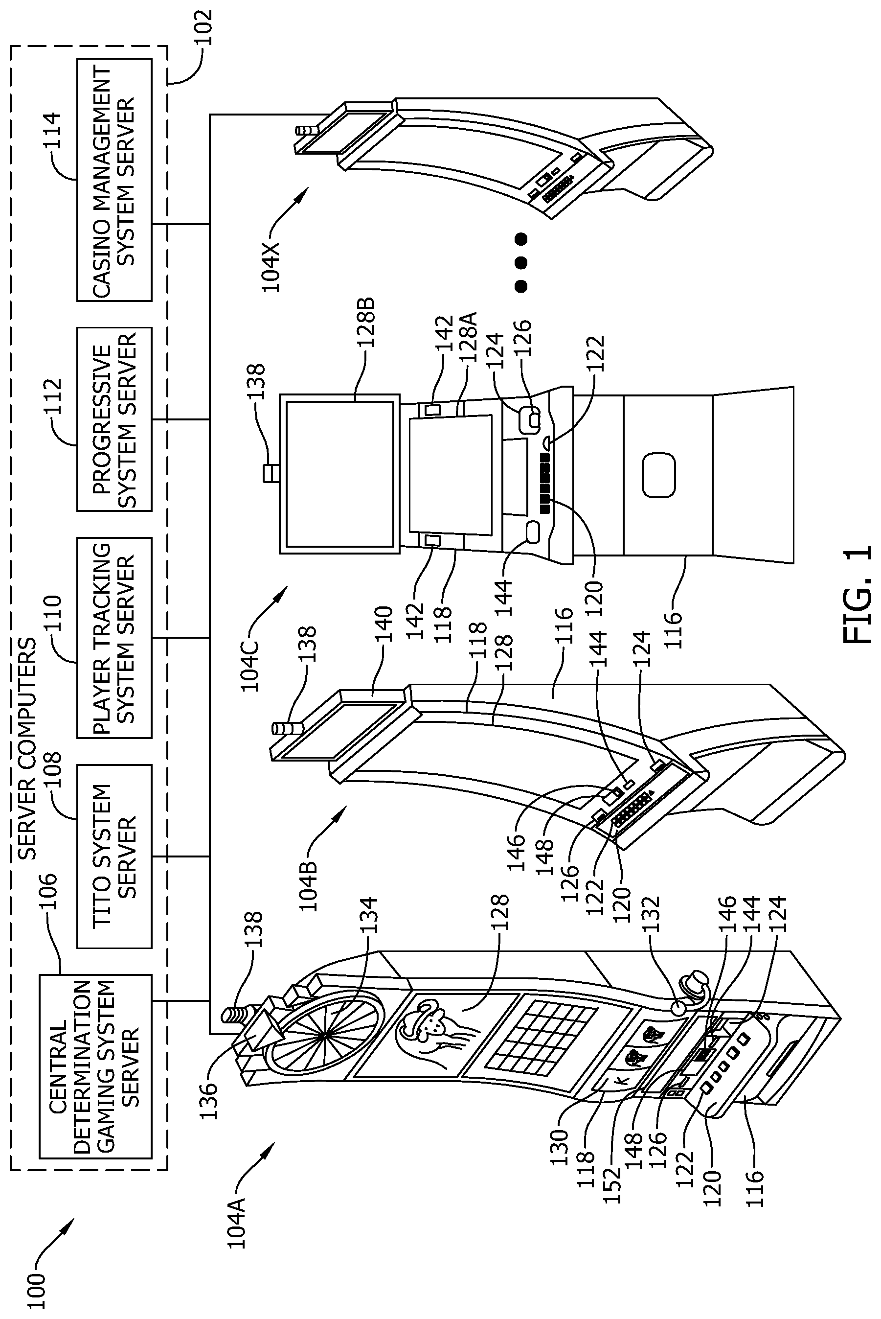 Patent US12437606 — Virtual electronic gaming systems and methods — Figure 1