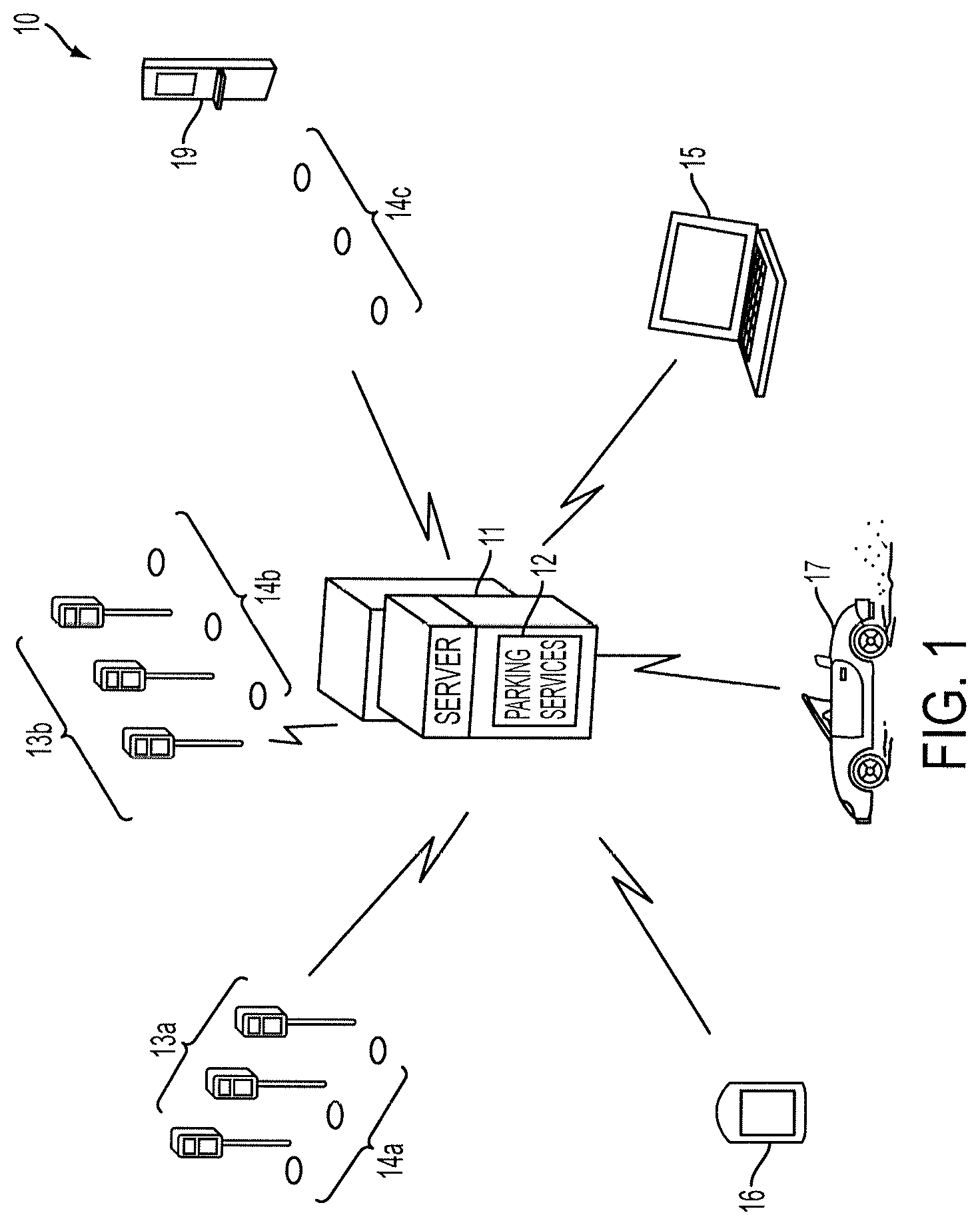 Patent US12437640 — Computer-implemented system and method for offering merchant and shopper-friendly parking reservations through tourist privileges — Figure 1