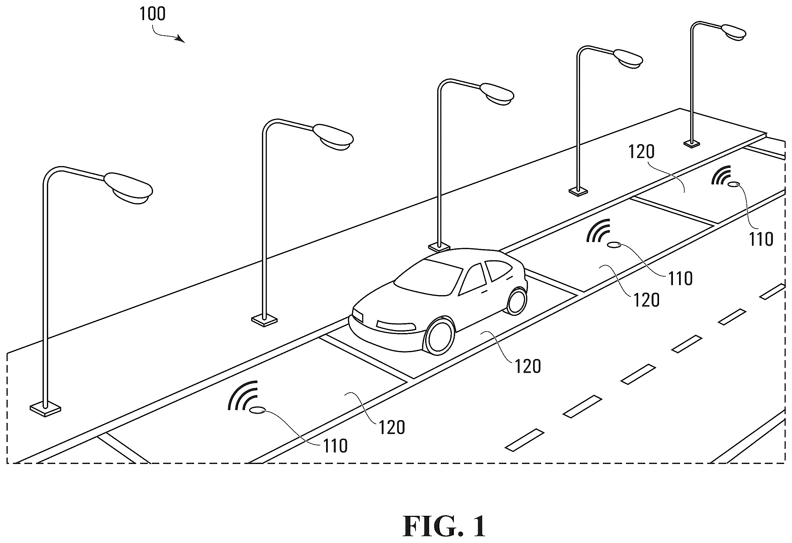 Patent US12437643 — Parking sensor device for determining occupancy of a parking space — Figure 1