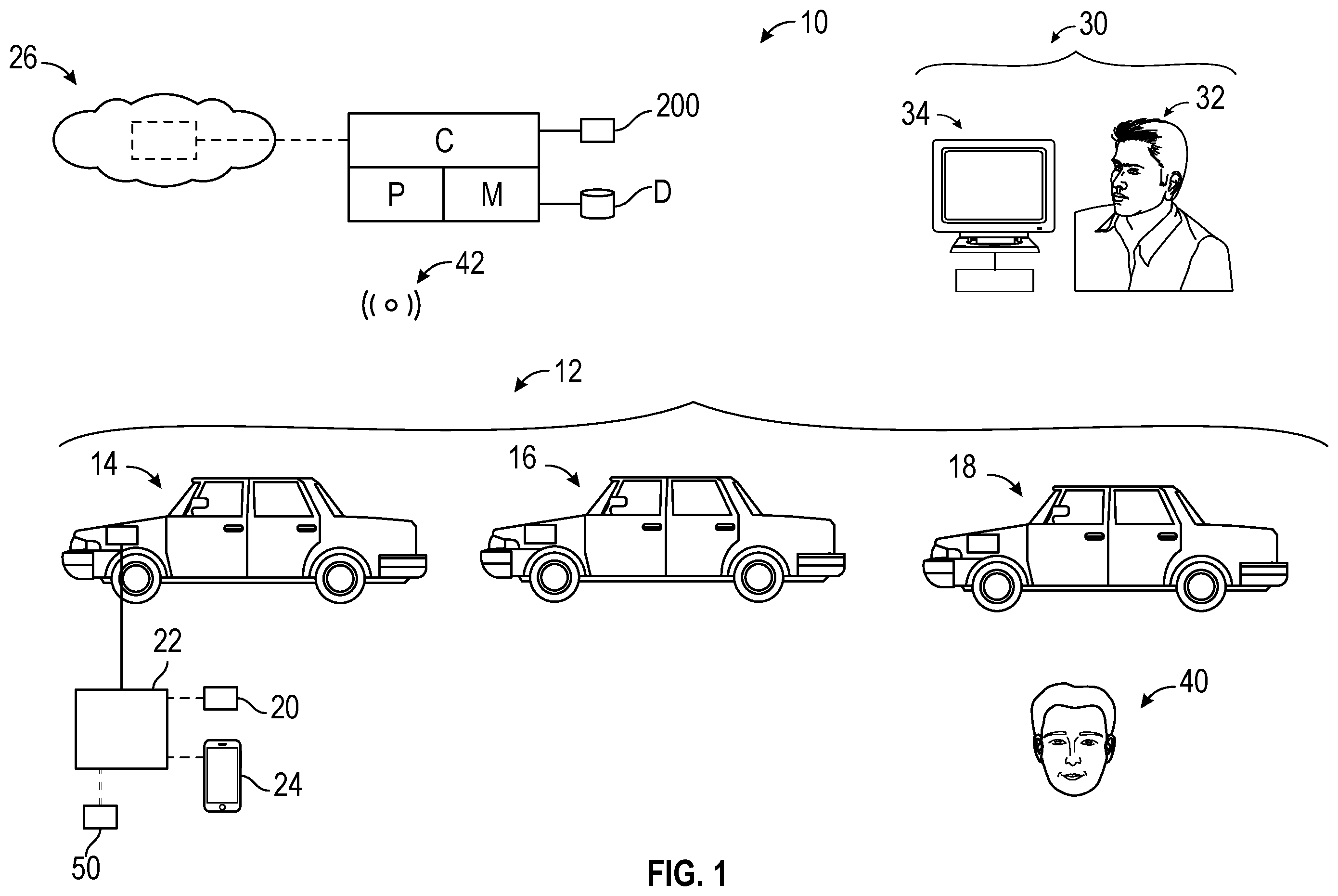 Patent US12437649 — Management of set of vehicles for assistance at an event — Figure 1