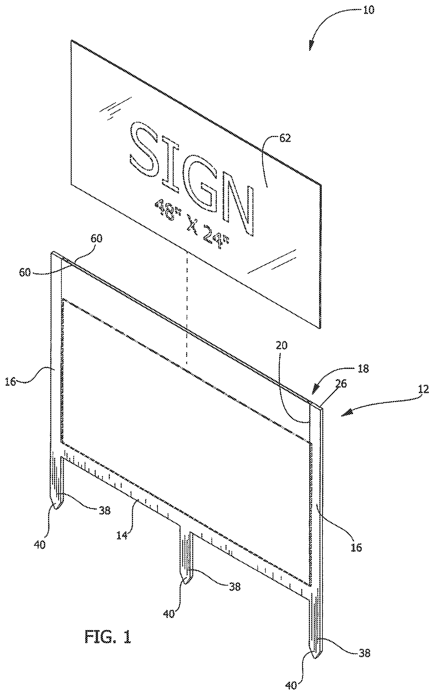 Patent US12437678 — Sign holder apparatus — Figure 1