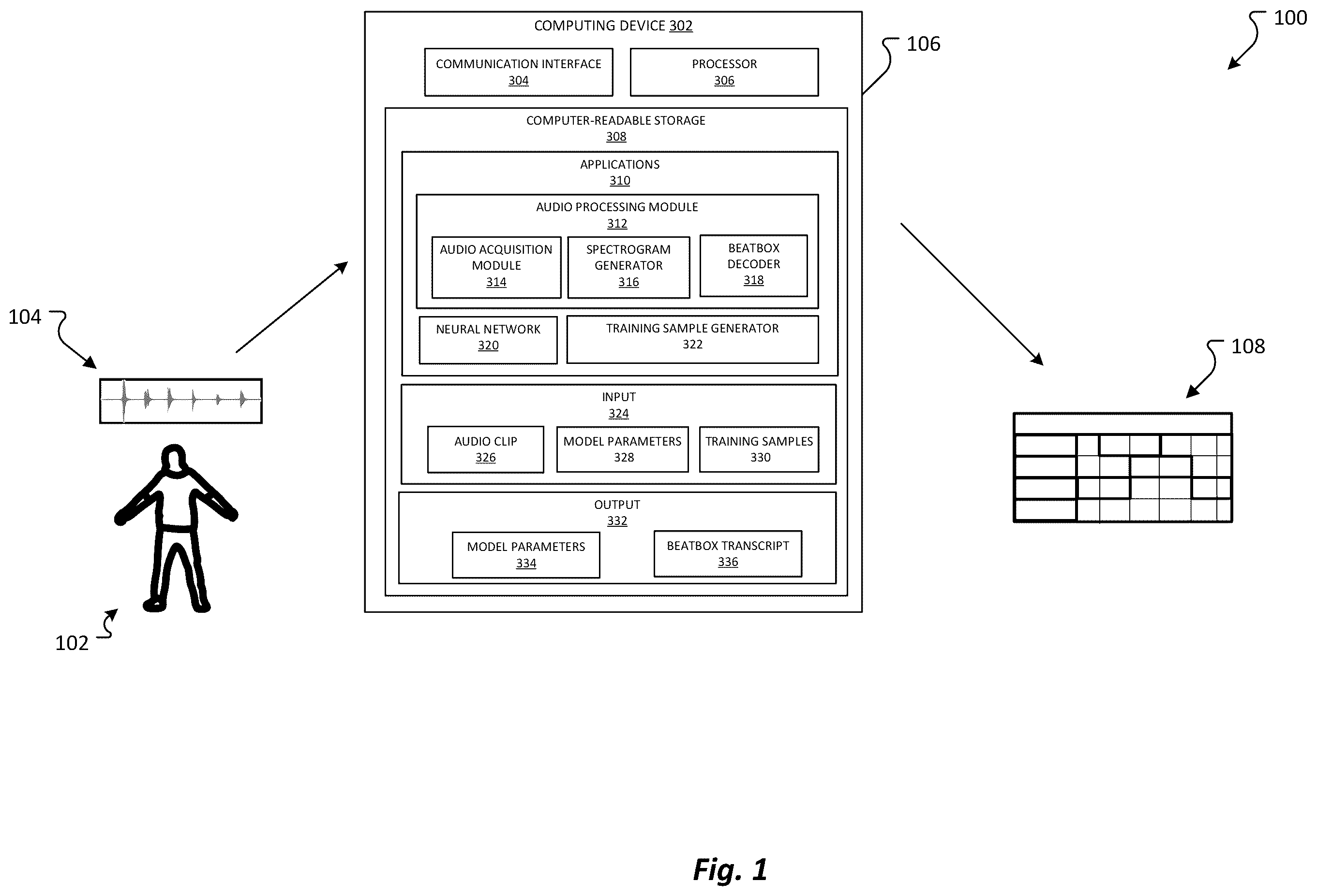 Patent US12437735 — Beatboxing transcription — Figure 1