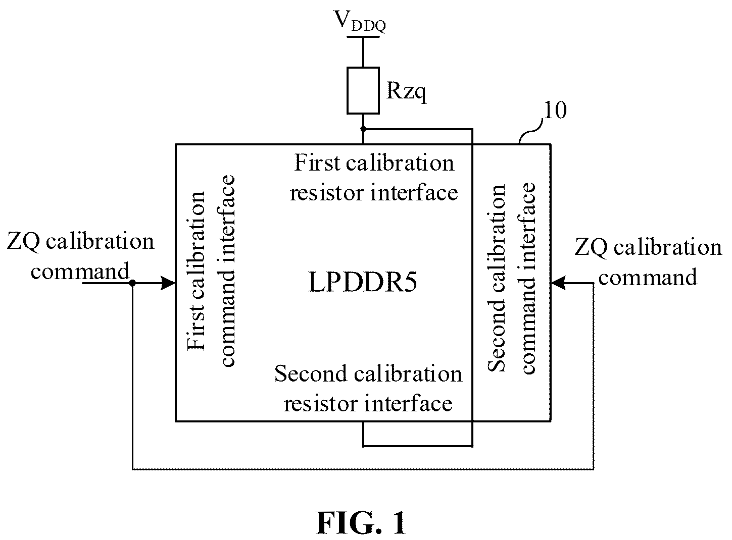 Patent US12437799 — Memory device and ZQ calibration method — Figure 1