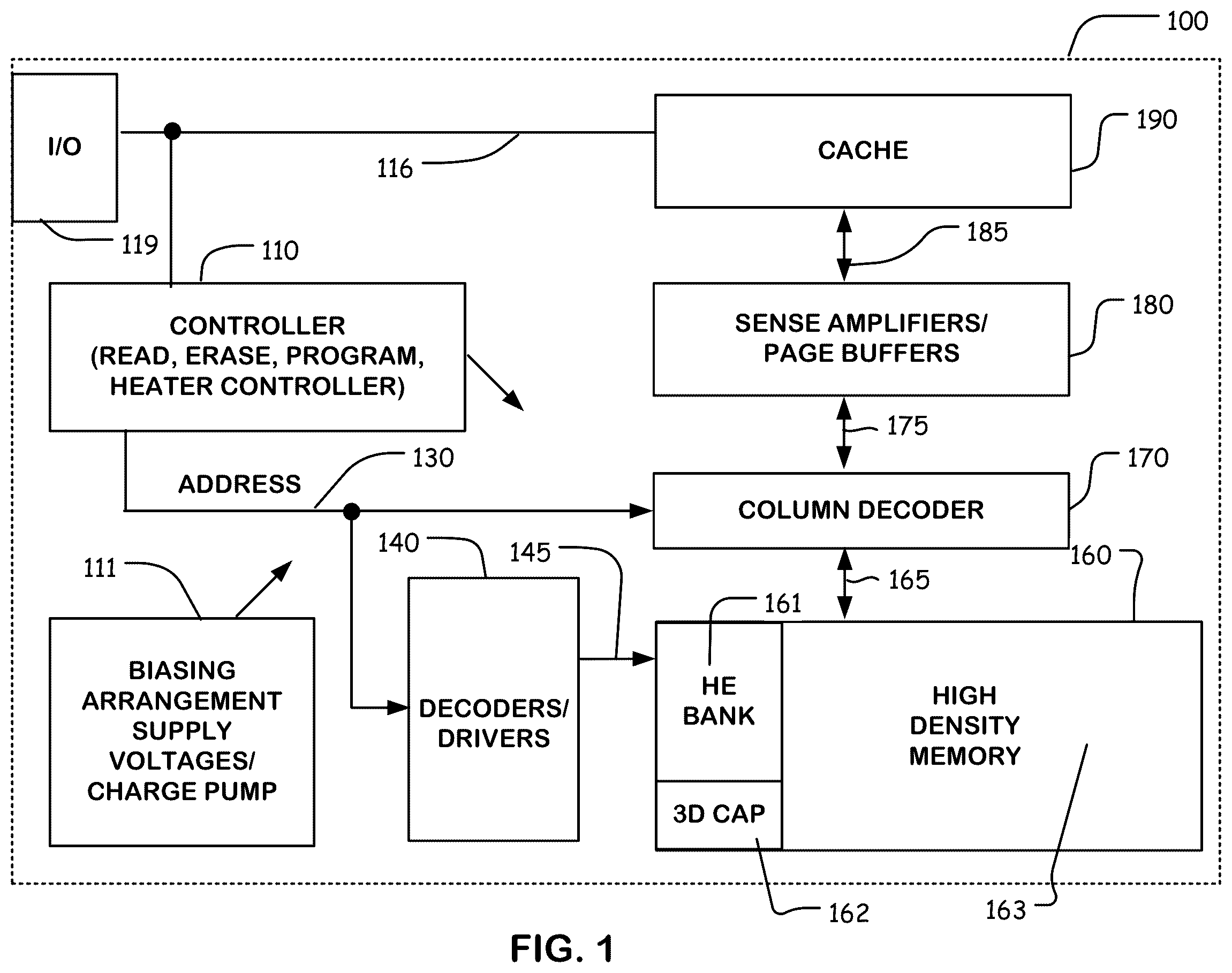 Patent US12437820 — Memory including thermal anneal circuits and methods for operating the same — Figure 1