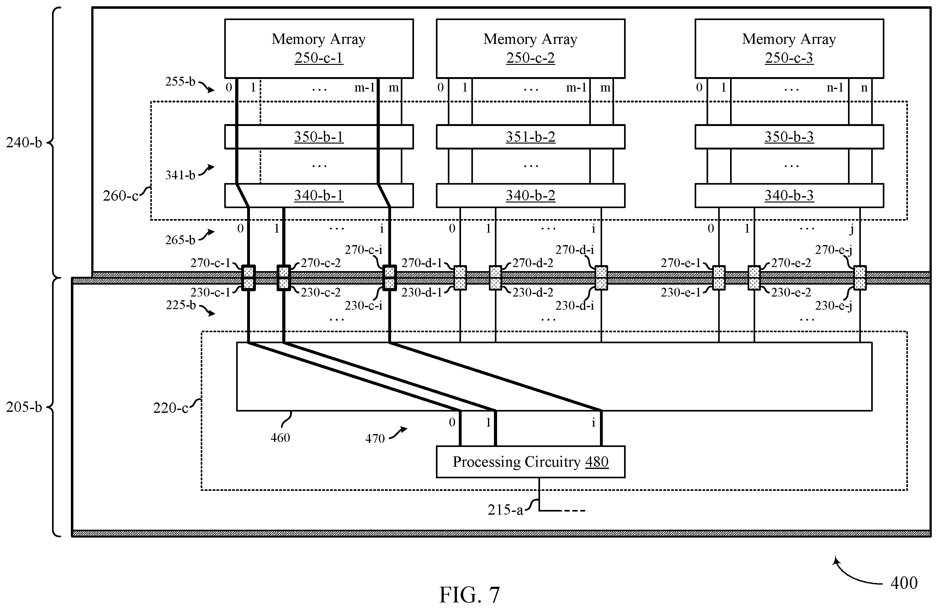Patent US12437832 Figure 7 – Repair techniques for coupled memory dies