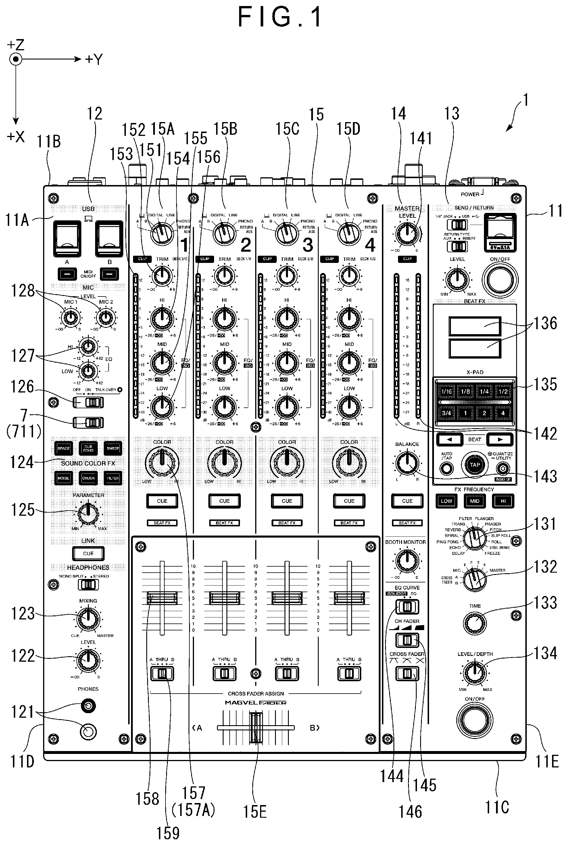 Patent US12437941 Figure 1 – Rotary operator and audio device