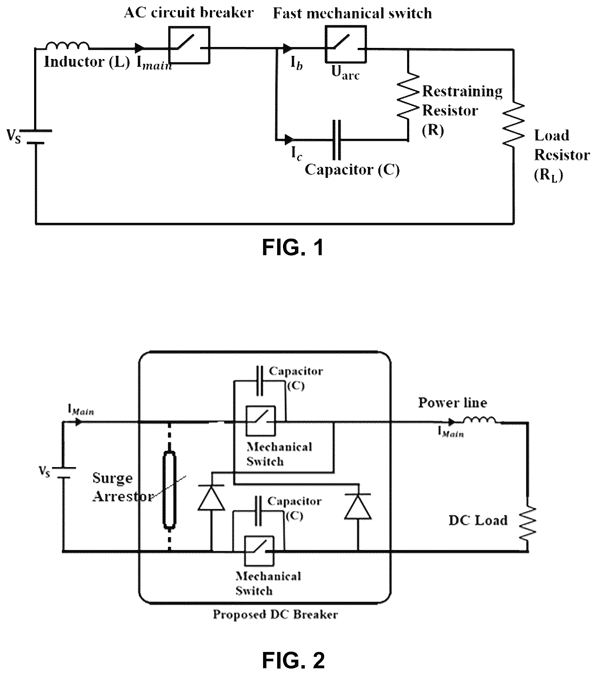 Patent US12437942 — Bipolar hybrid circuit breaker for low-voltage DC circuits — Figure 1