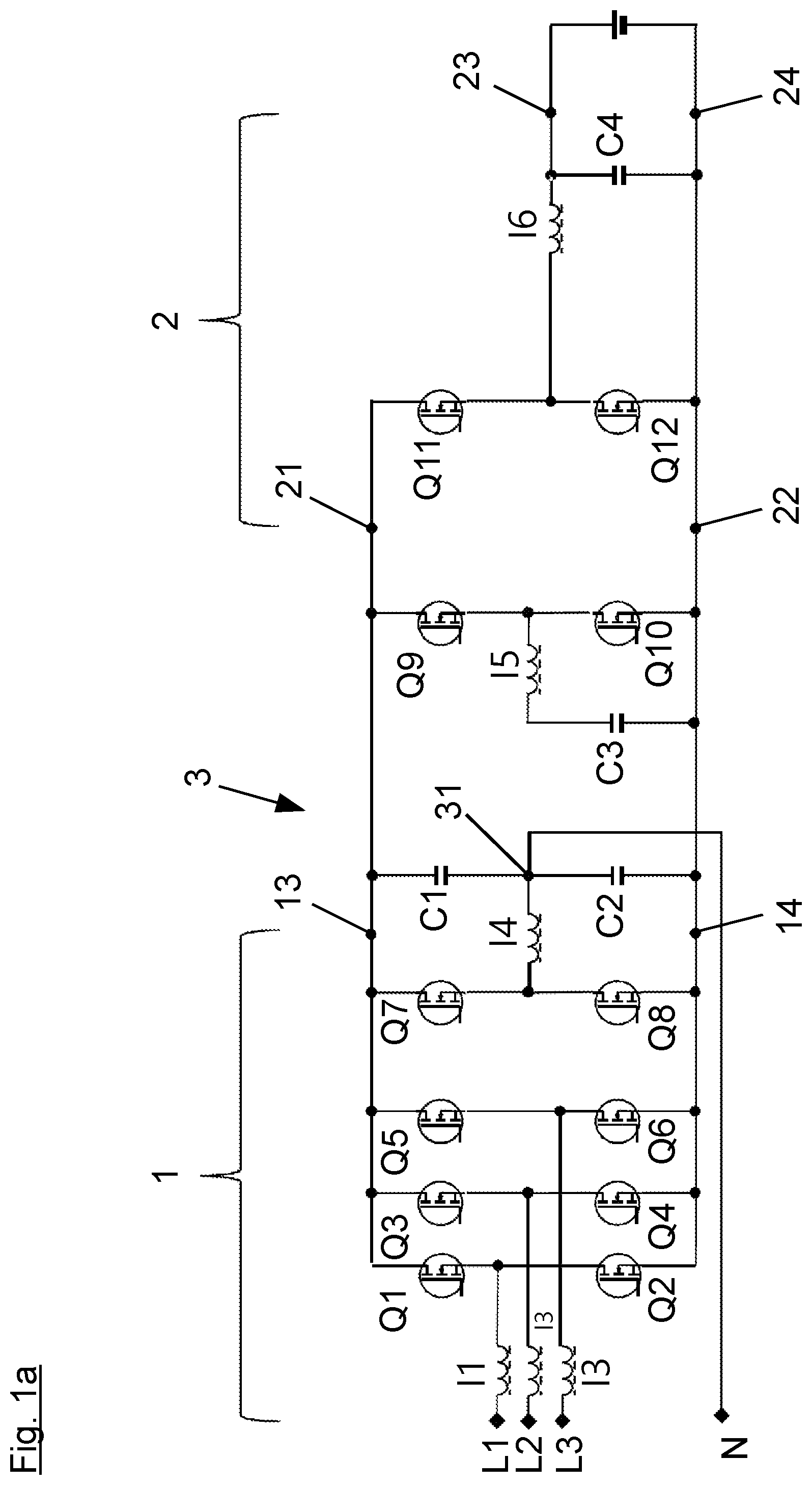 Patent US12445040 Figure 1 – Bidirectional power converter having intermediate circuit