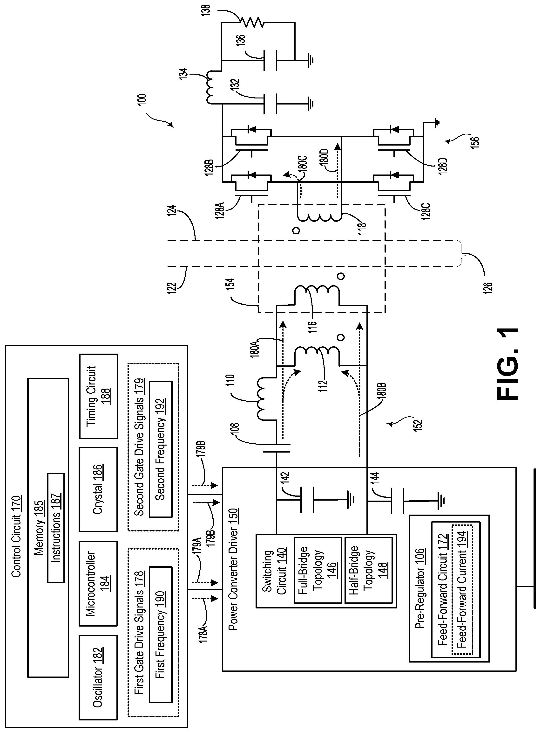 Patent US12445043 — Frequency soft-start for rotary power transformer — Figure 1