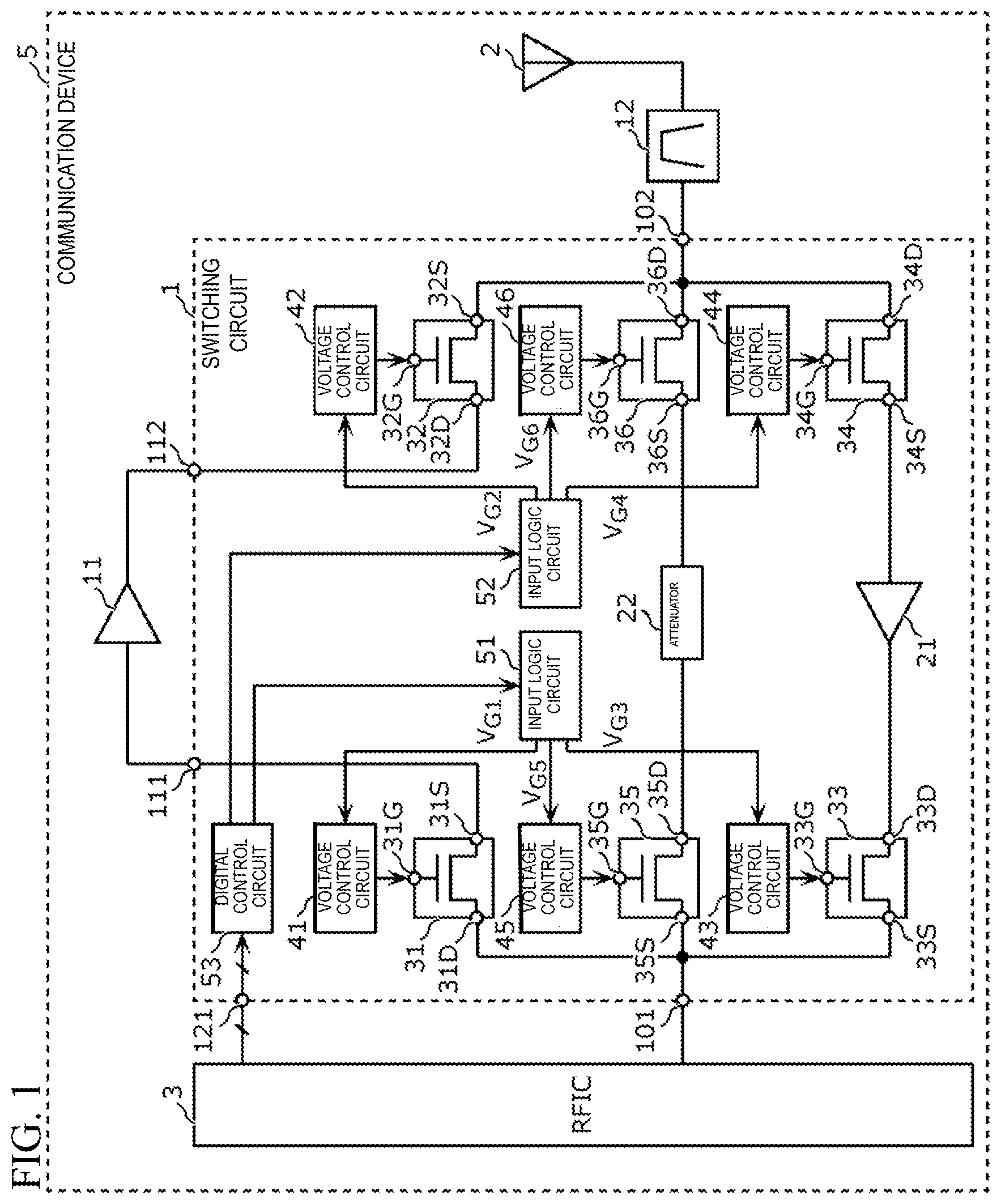 Patent US12445125 Figure 1 – Switching circuit
