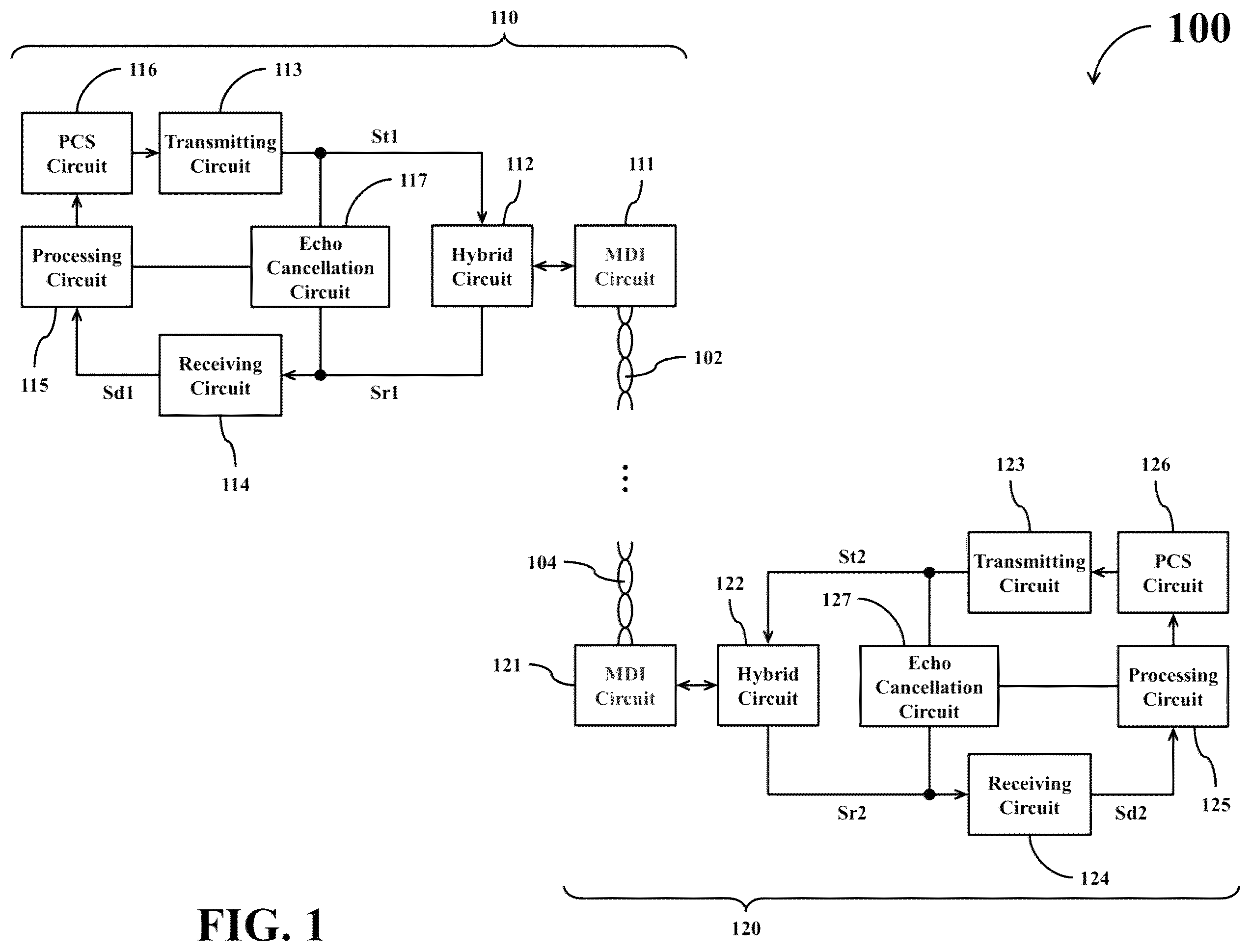 Patent US12445161 Figure 1 – Inquirer-side circuit capable of operating in asymmetry data mode