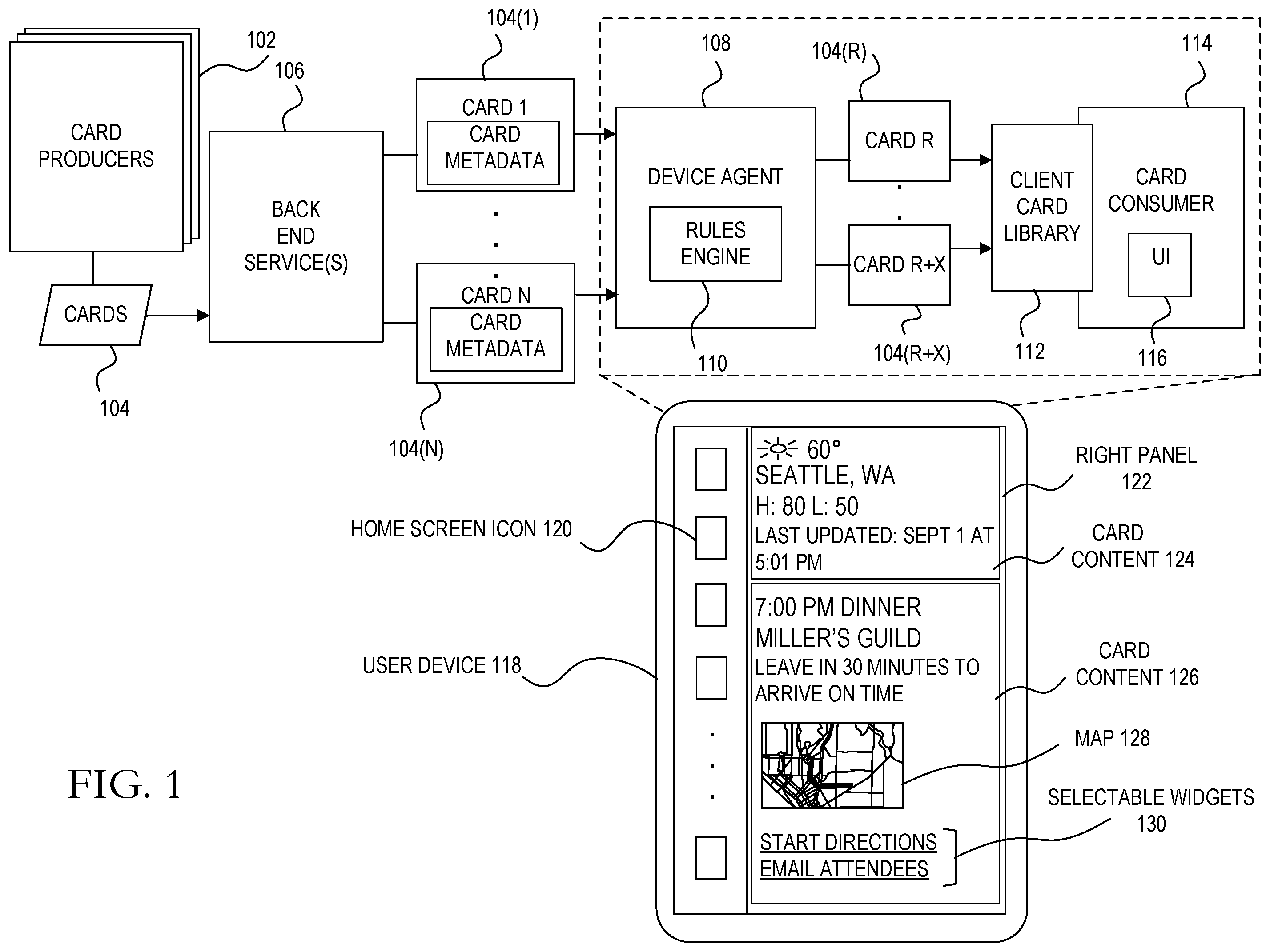 Patent US12445398 — Determining contextually relevant application templates associated with electronic message content — Figure 1