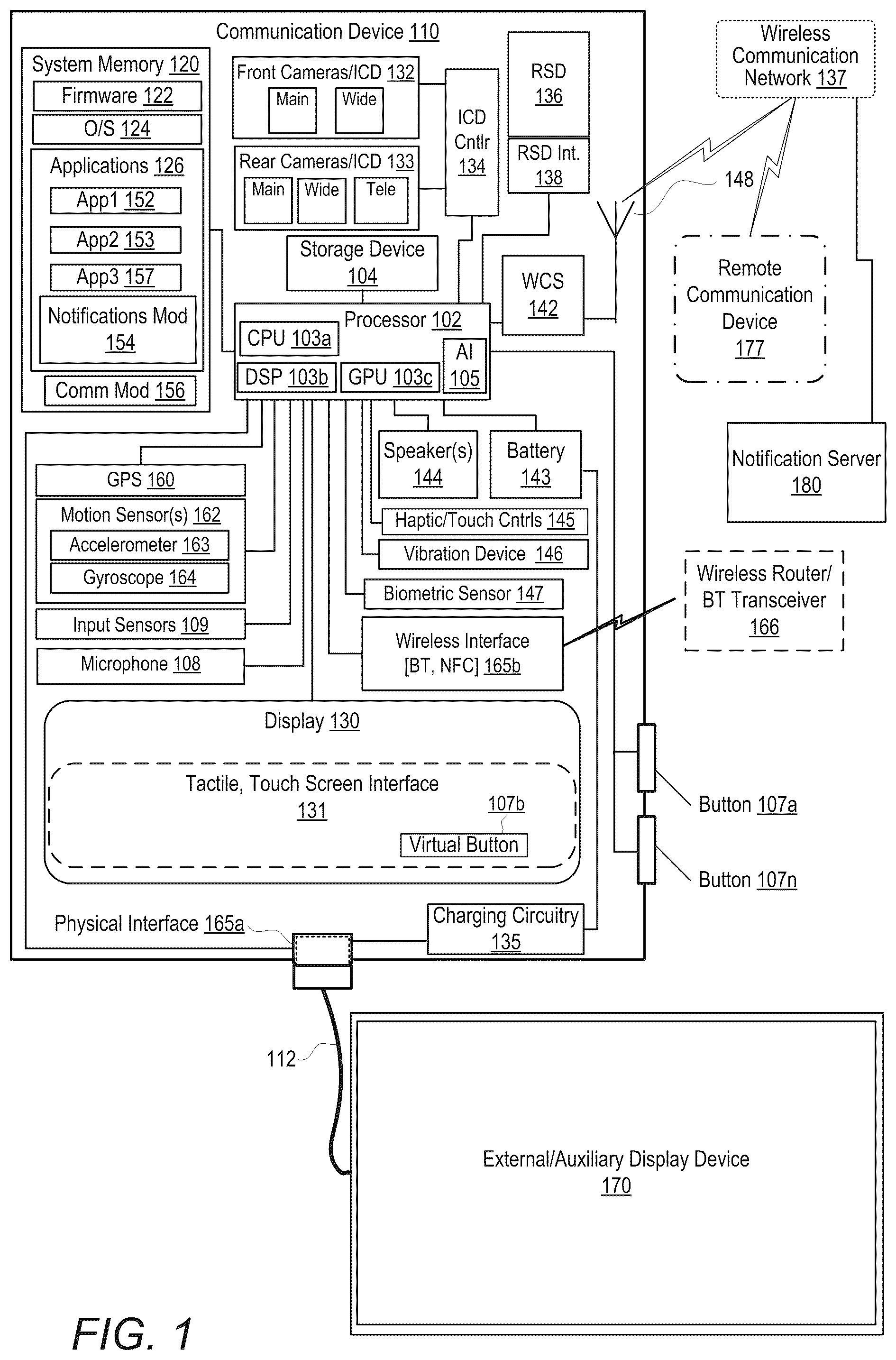 Patent US12445552 Figure 1 – Surfacing notifications based on optimal network conditions and device characteristics at a consumer device