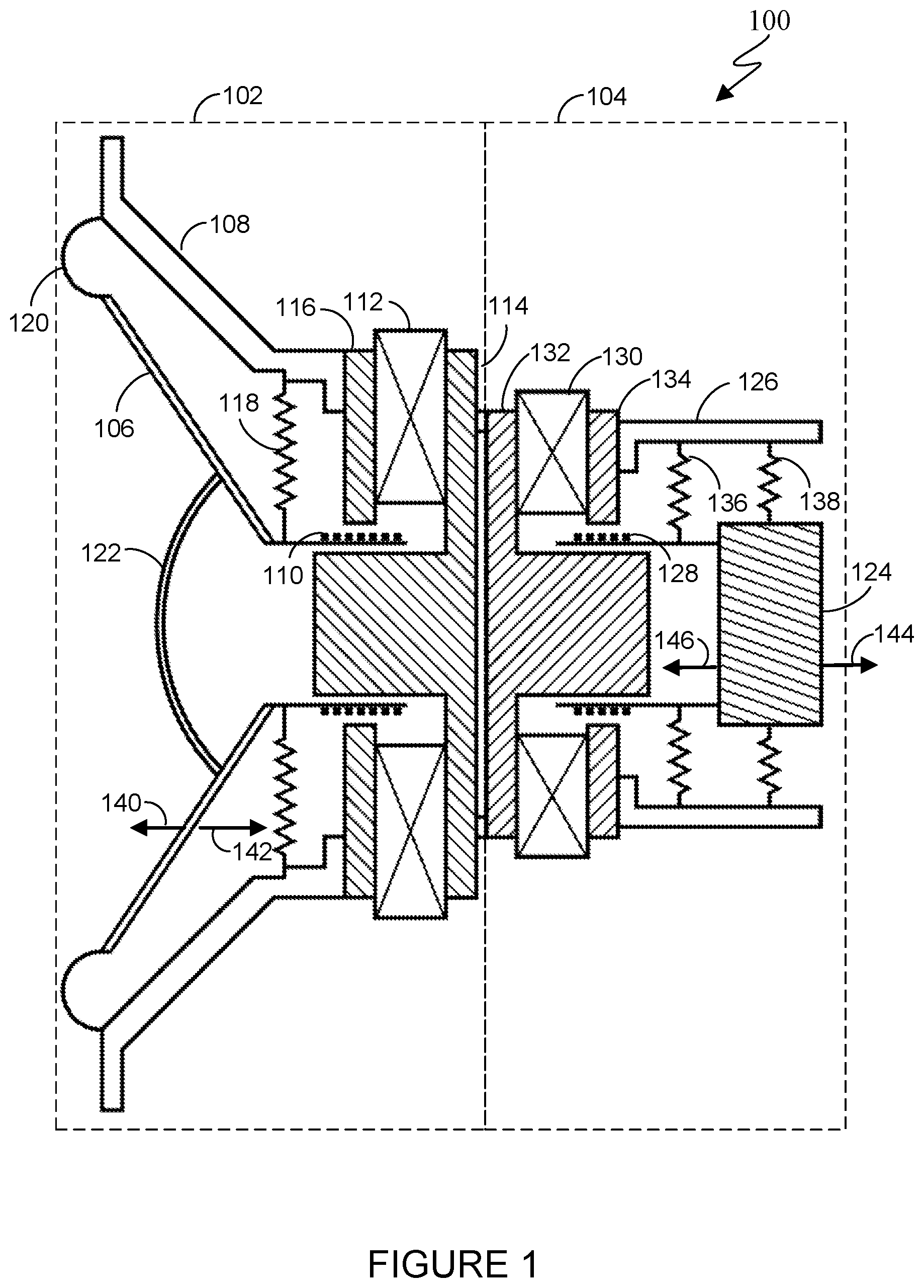 Patent US12445773 — Method and apparatus for reducing reaction forces in loudspeakers — Figure 1