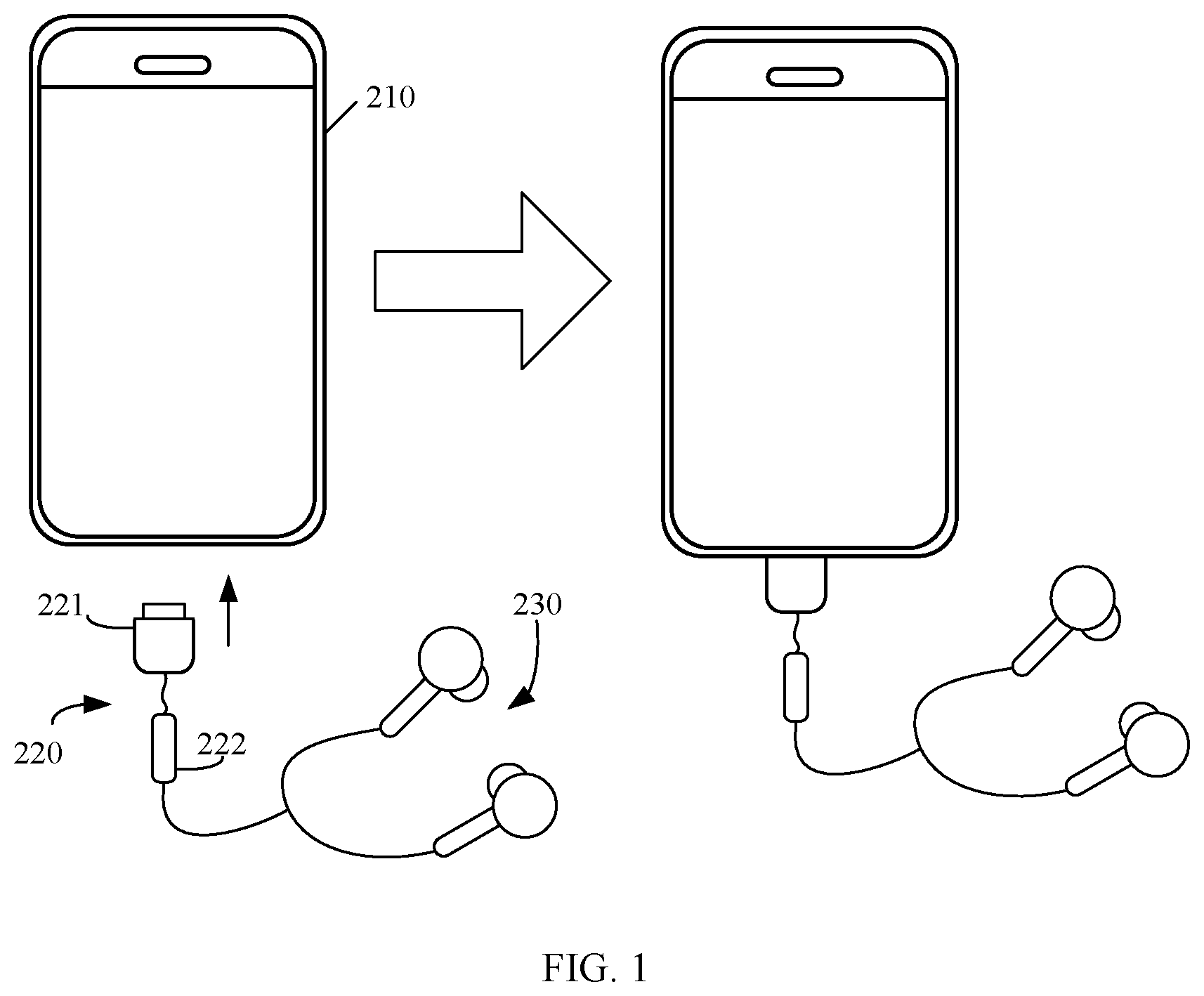 Patent US12445774 — Electronic device, pull-up circuit, and method for suppressing pop sound of earphone — Figure 1
