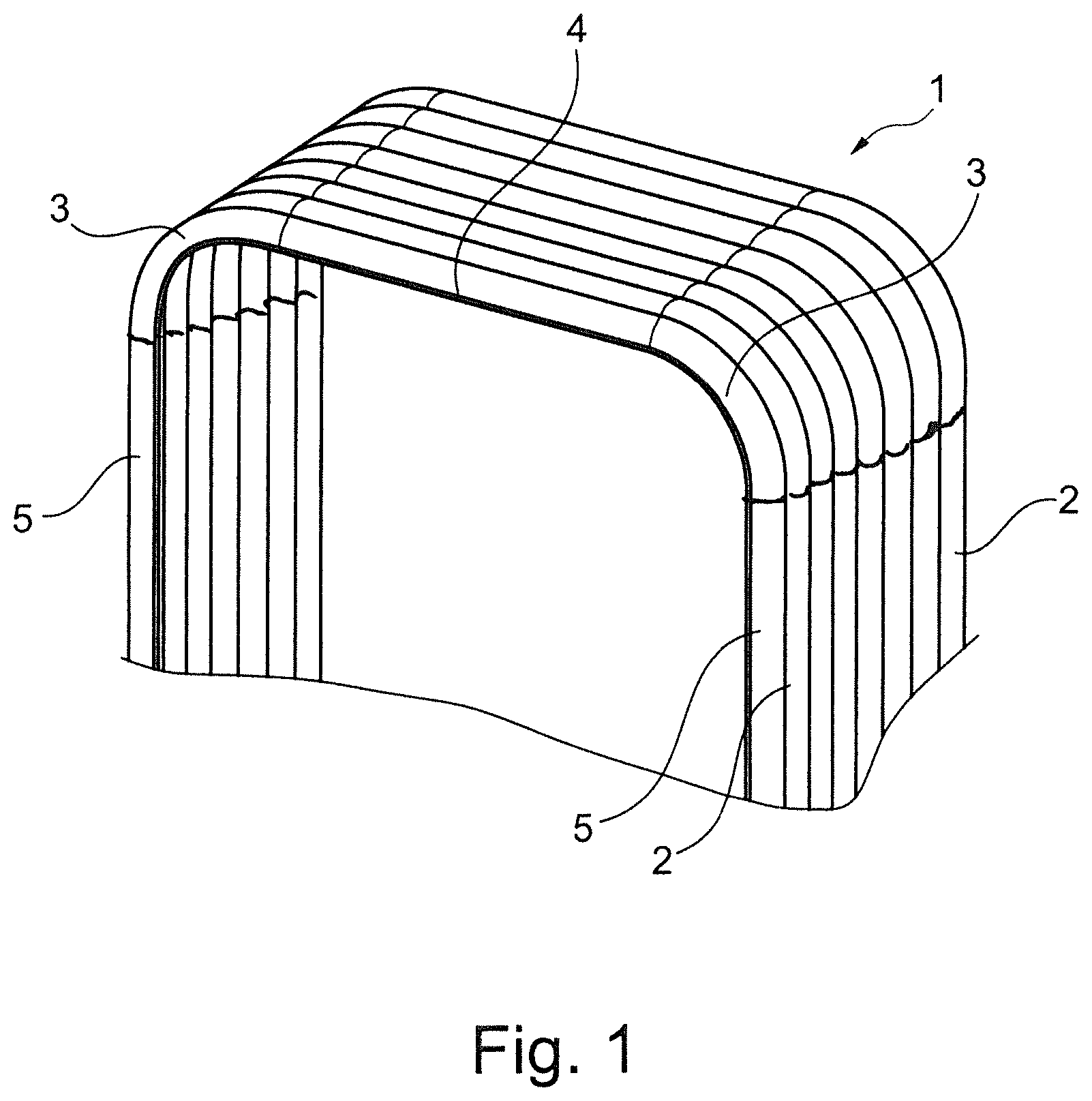 Patent US12448012 Figure 1 – Cornerpiece of a convolute of a bellows of a gangway and method for producing such a cornerpiece