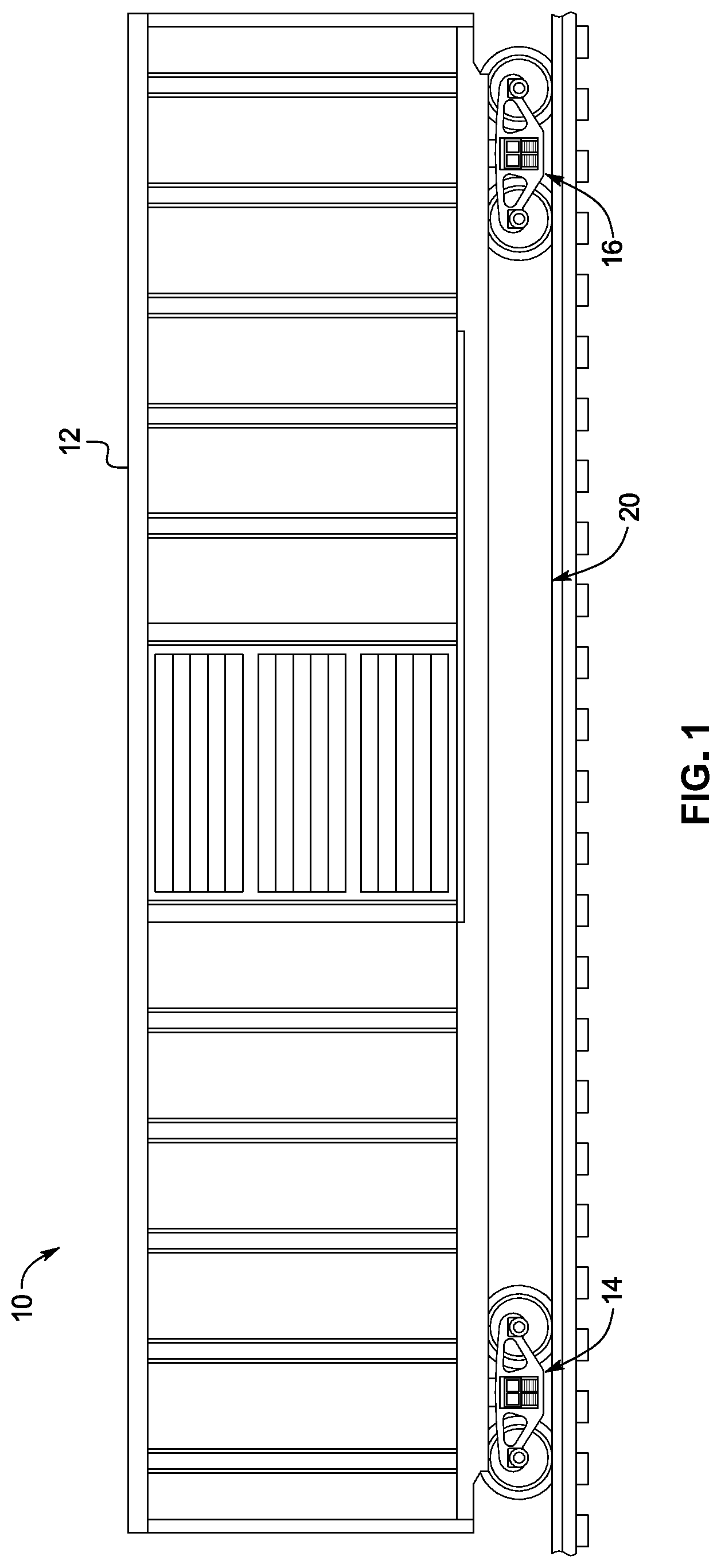 Patent US12448014 Figure 1 – Railroad car truck side frame
