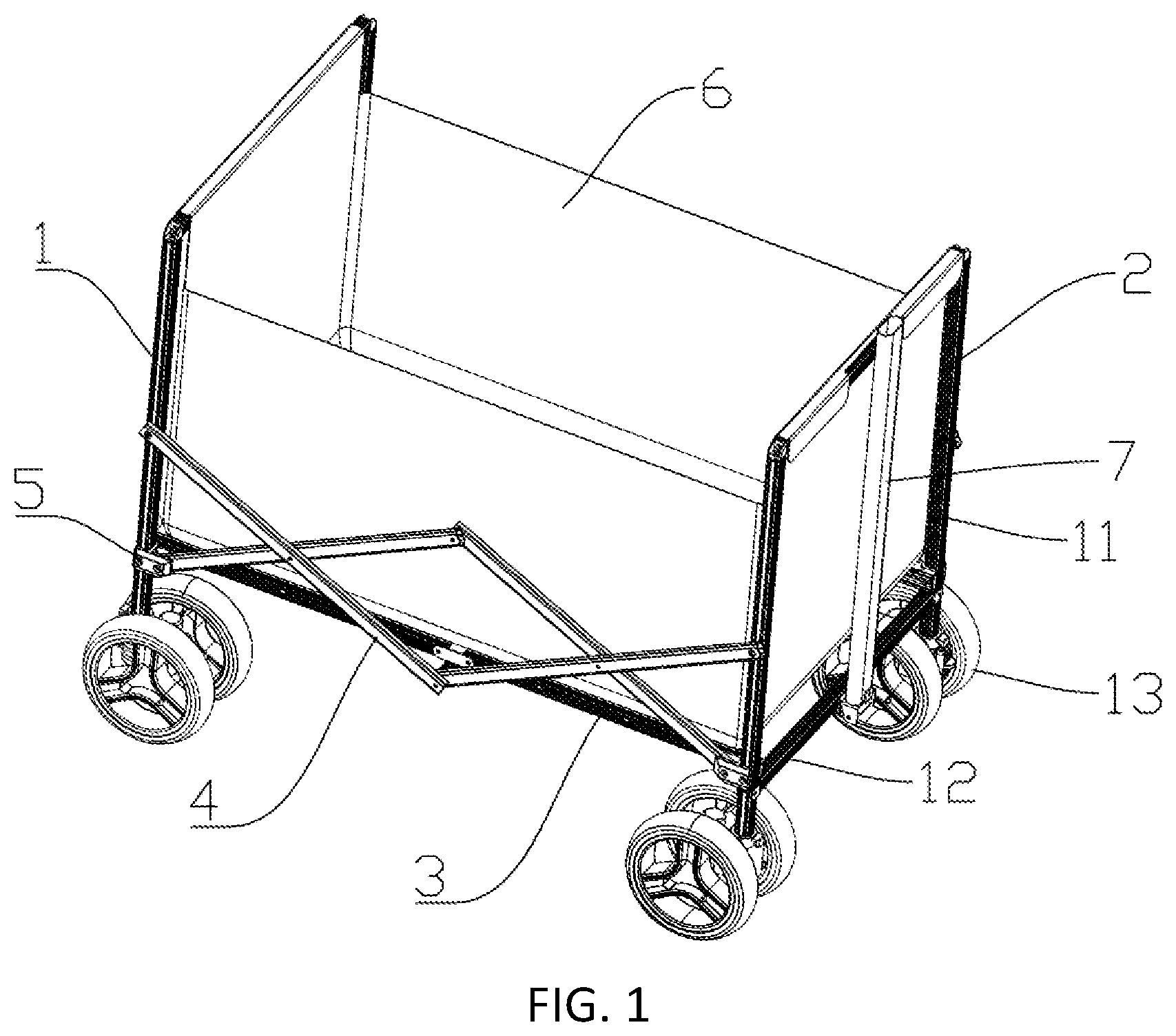 Patent US12448018 — Folding trolley — Figure 1