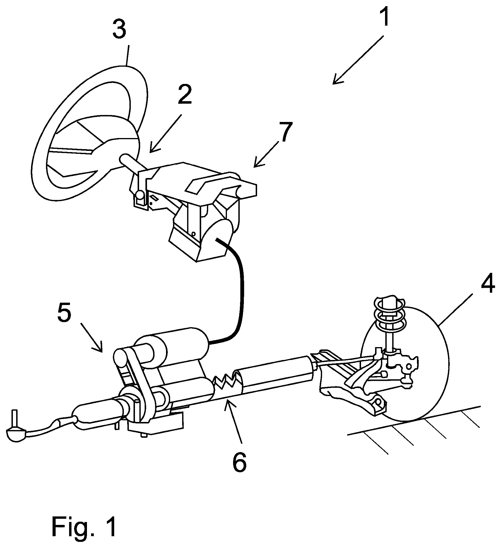 Patent US12448037 — Method for controlling a steer-by-wire steering system of a road vehicle with garage mode — Figure 1
