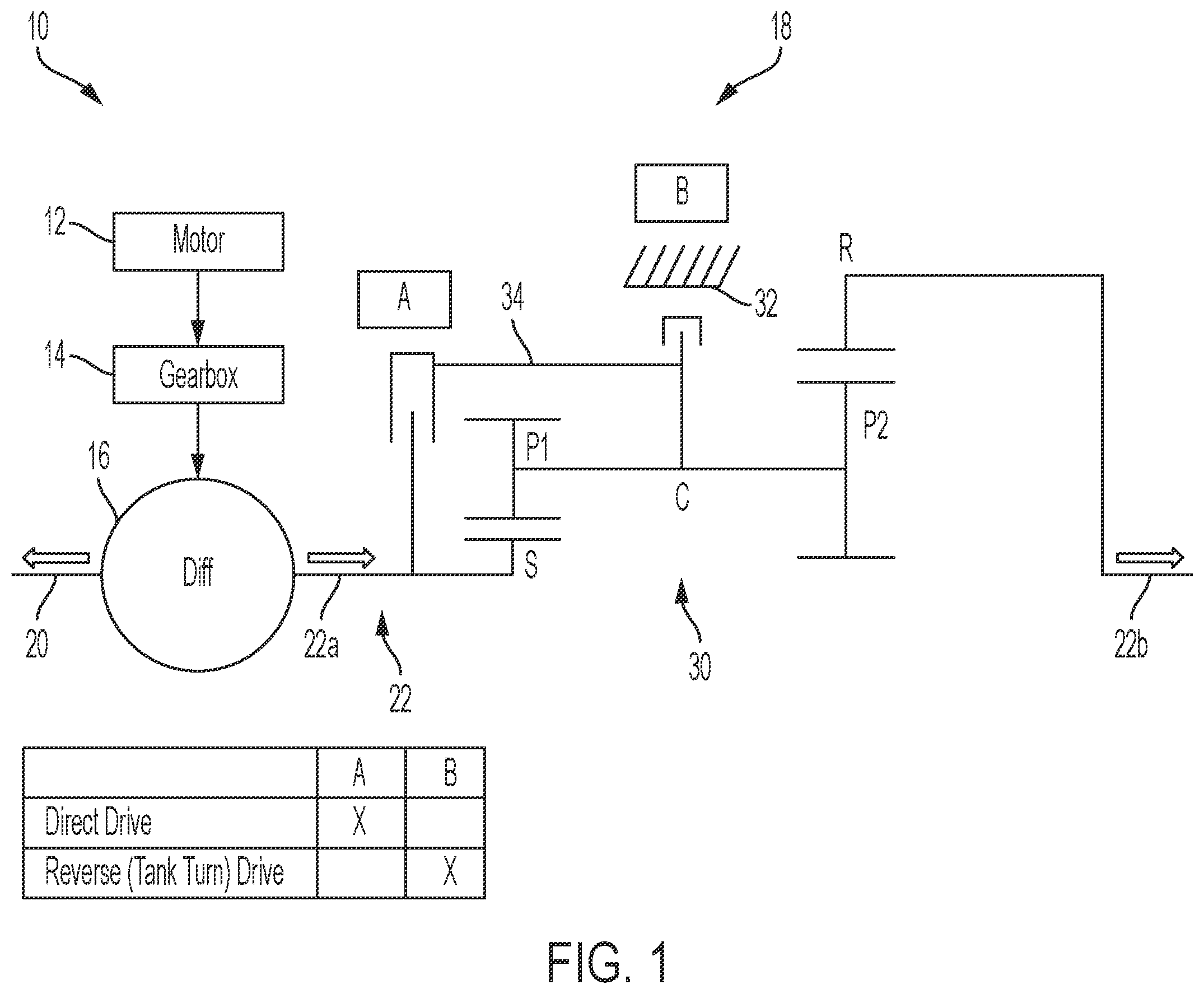Patent US12448042 — Tank steer system for vehicle — Figure 1