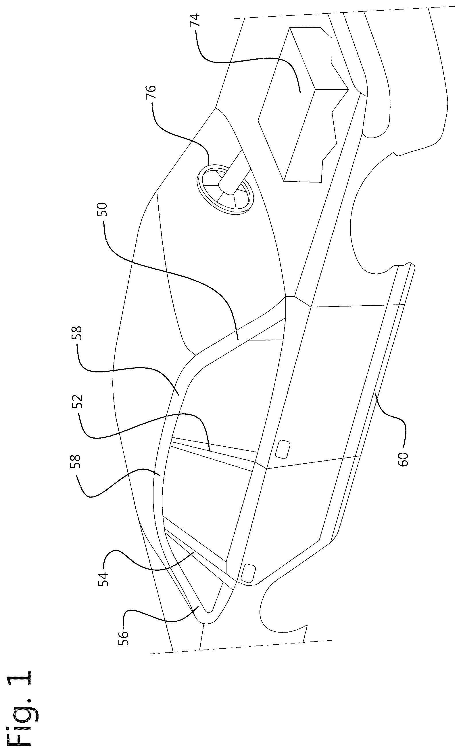 Patent US12448049 — Hybrid rocker reinforcement for small overlap impact — Figure 1