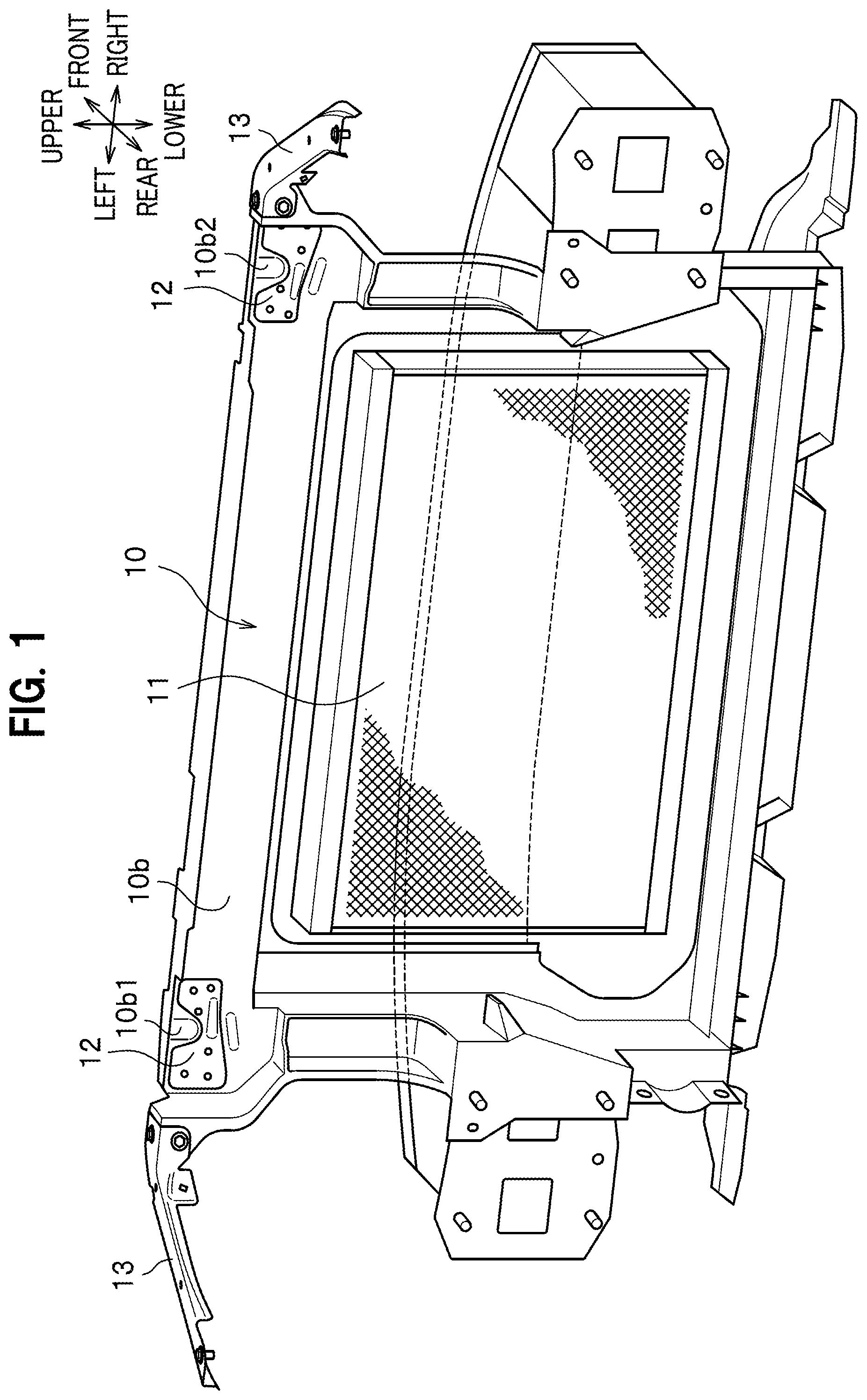 Patent US12448052 Figure 1 – Vehicle front structure