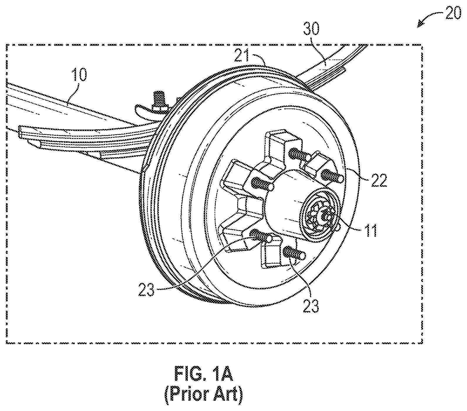 Patent US12448053 — Mechanism for securing a vehicle protection system and a backing plate of a brake assembly to an axle of a vehicle — Figure 1