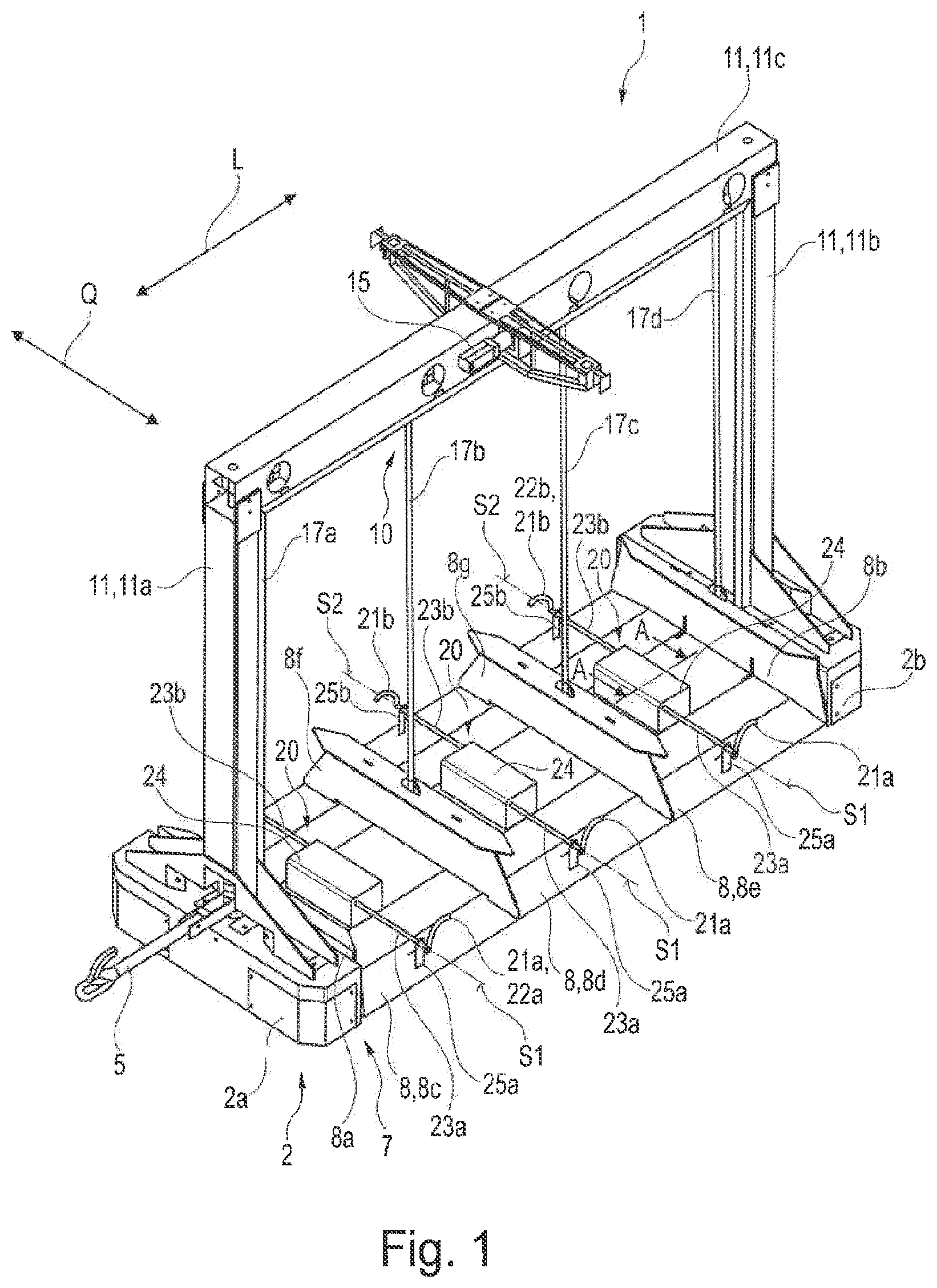 Patent US12448062 — Tugger train trailer — Figure 1