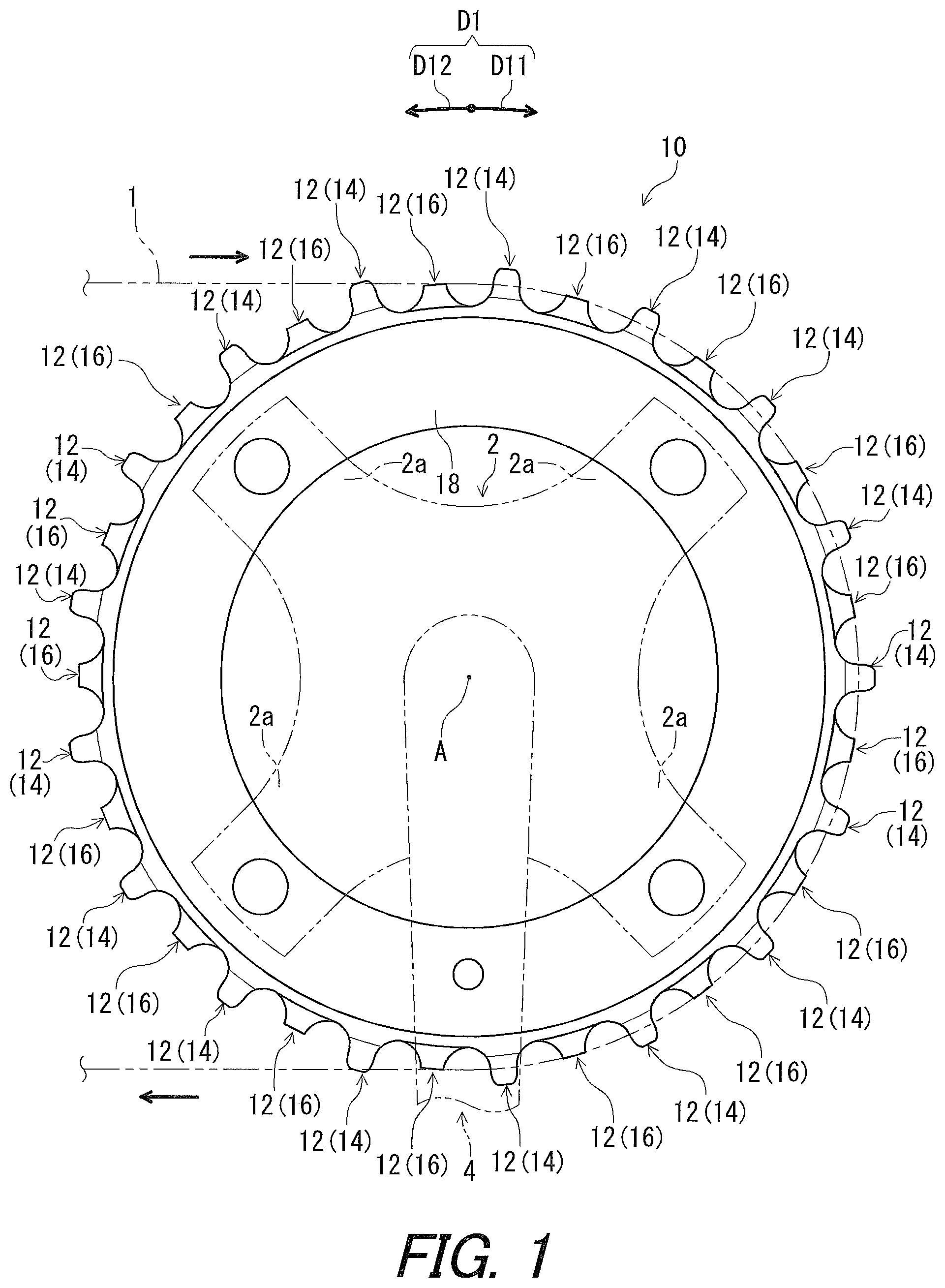 Patent US12448082 — Bicycle sprocket — Figure 1