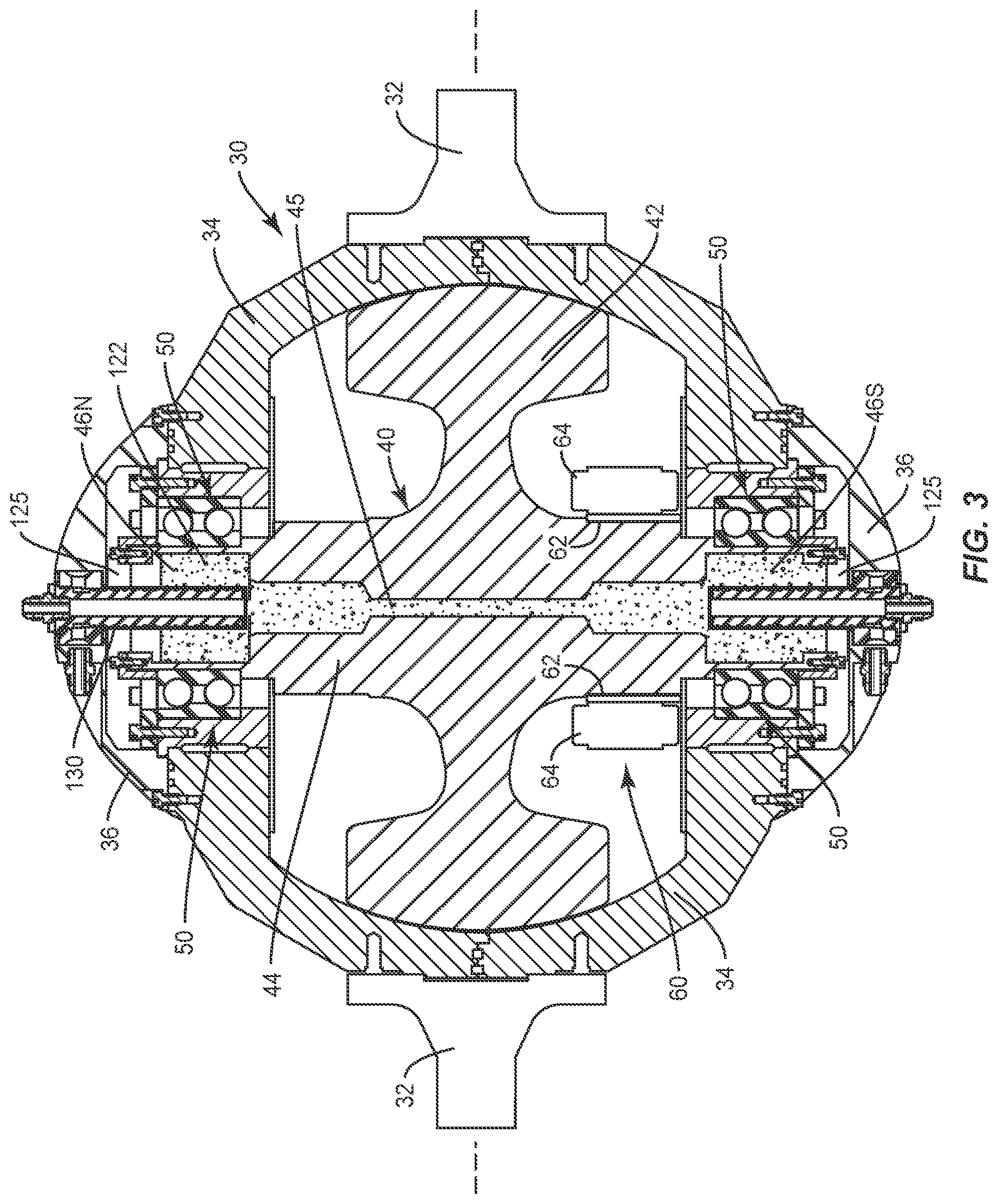 Patent US12448094 Figure 3 – Internal fluid reservoir for gyroscopic boat stabilizer