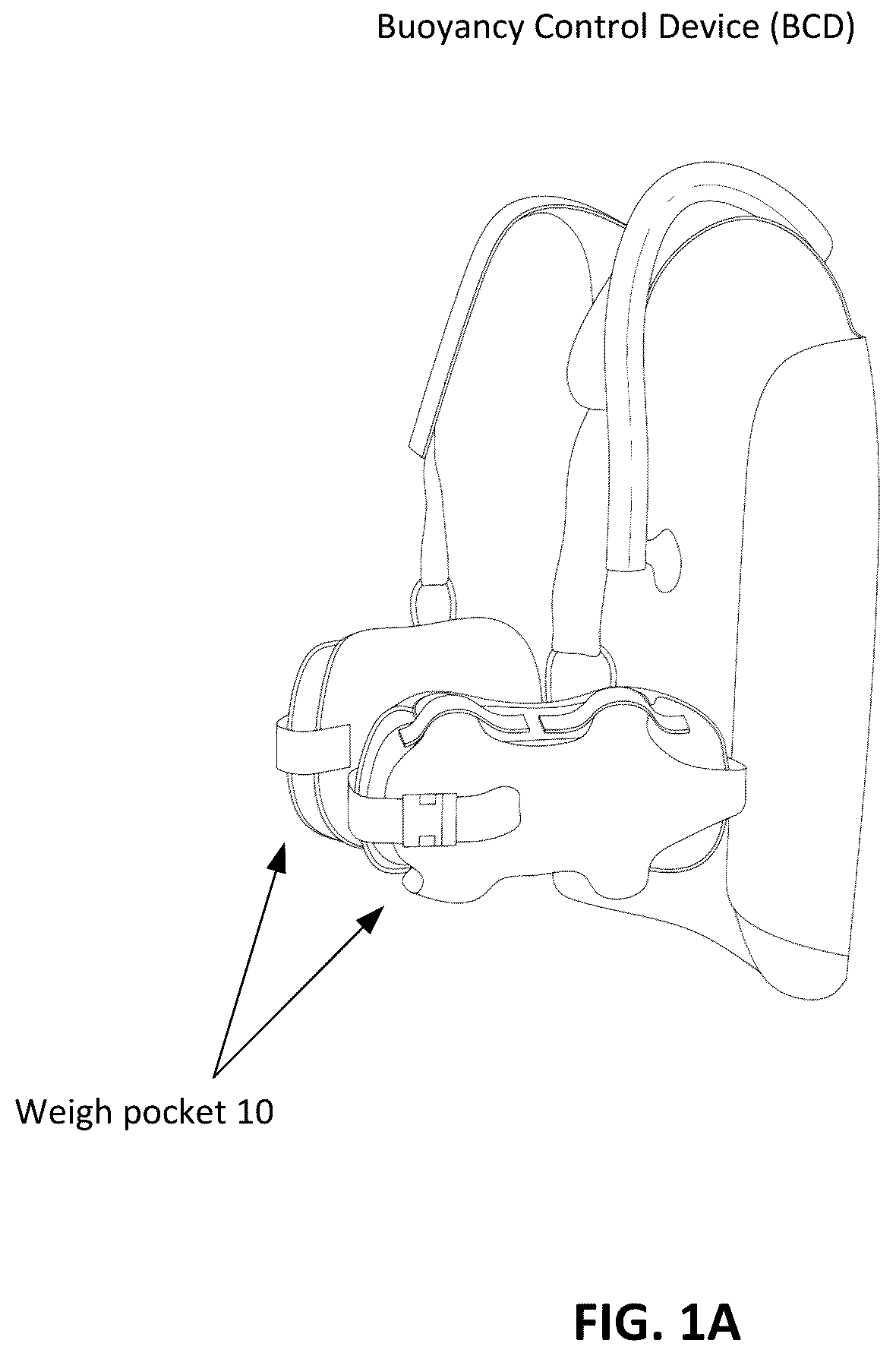 Patent US12448096 — Weight pocket liner for buoyancy control device (BCD) — Figure 1