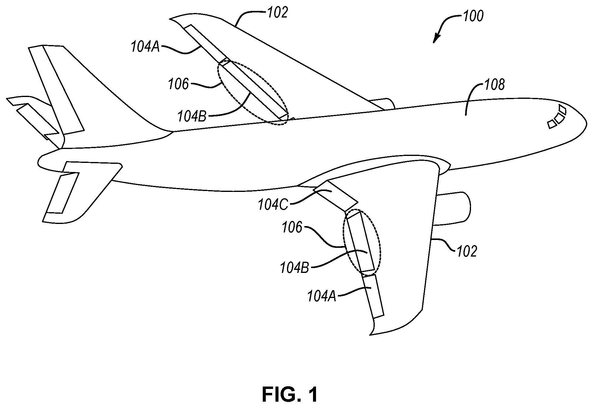 Patent US12448109 — Auxiliary flap assembly for aircraft — Figure 1