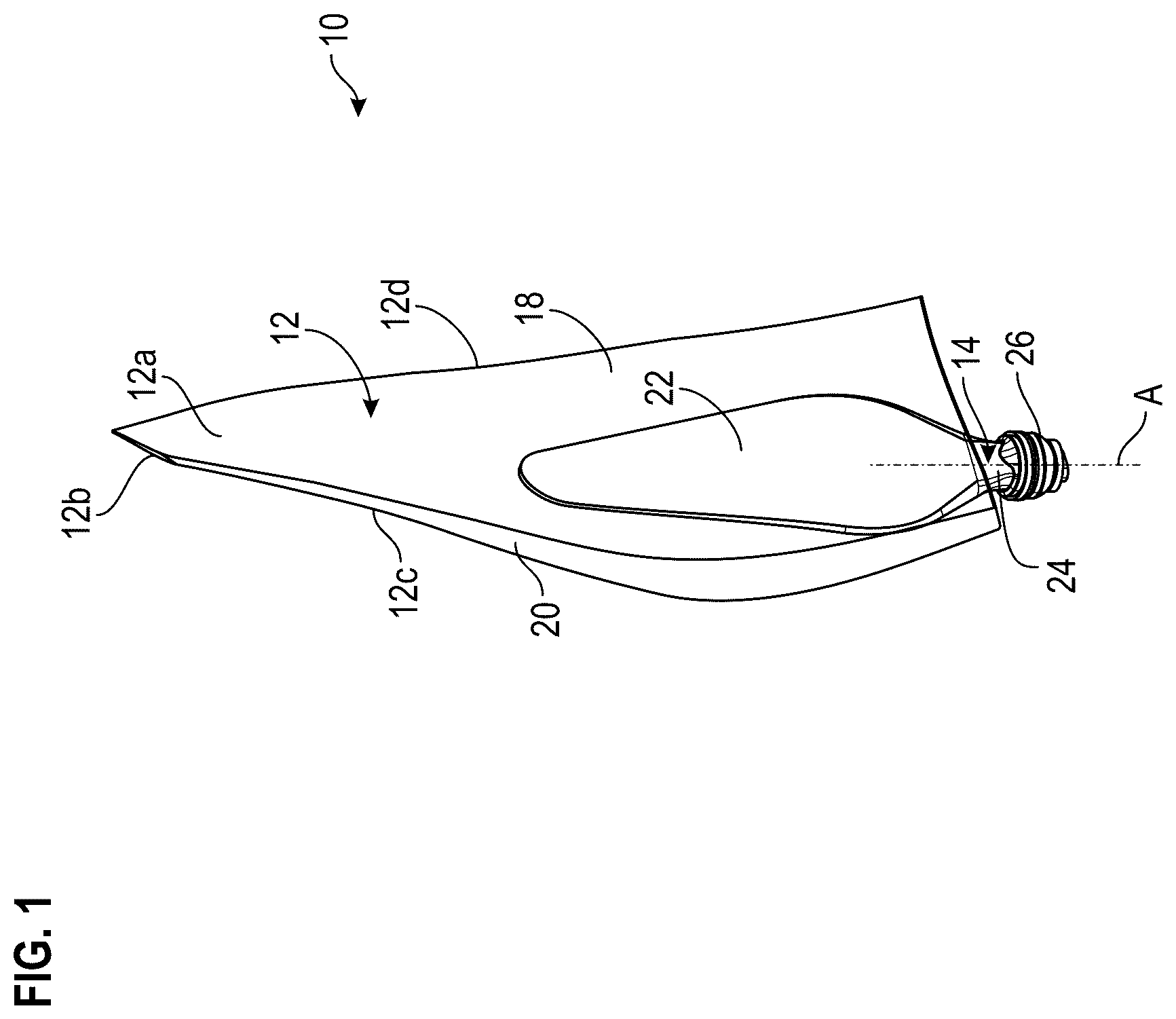 Patent US12448110 — Assembly comprising a vane and a vane pitch setting system — Figure 1