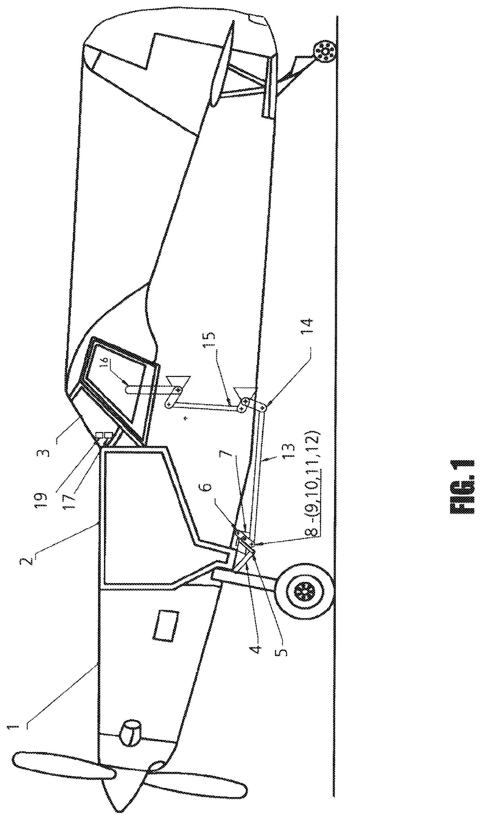 Patent US12448116 — Electric servo dump gate system on a crop duster — Figure 1