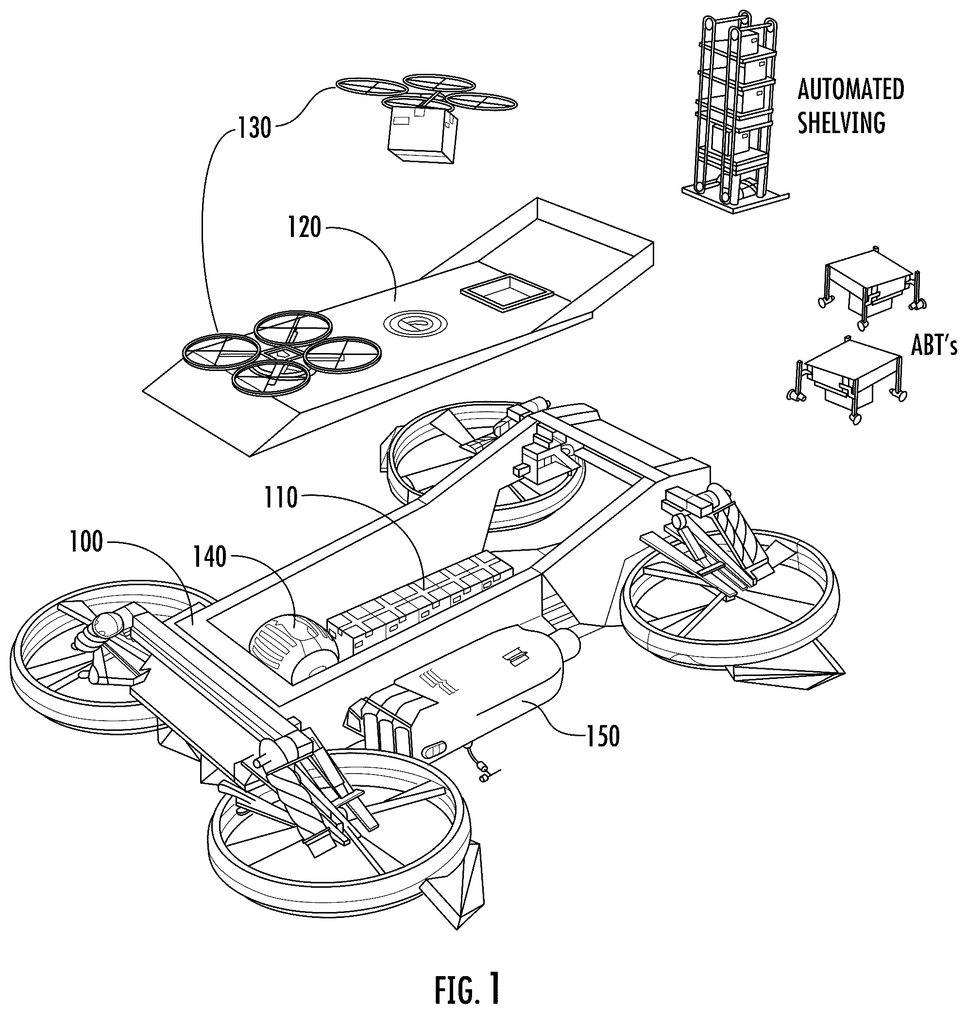 Patent US12448122 — System and method for autonomous light aircraft operation — Figure 1