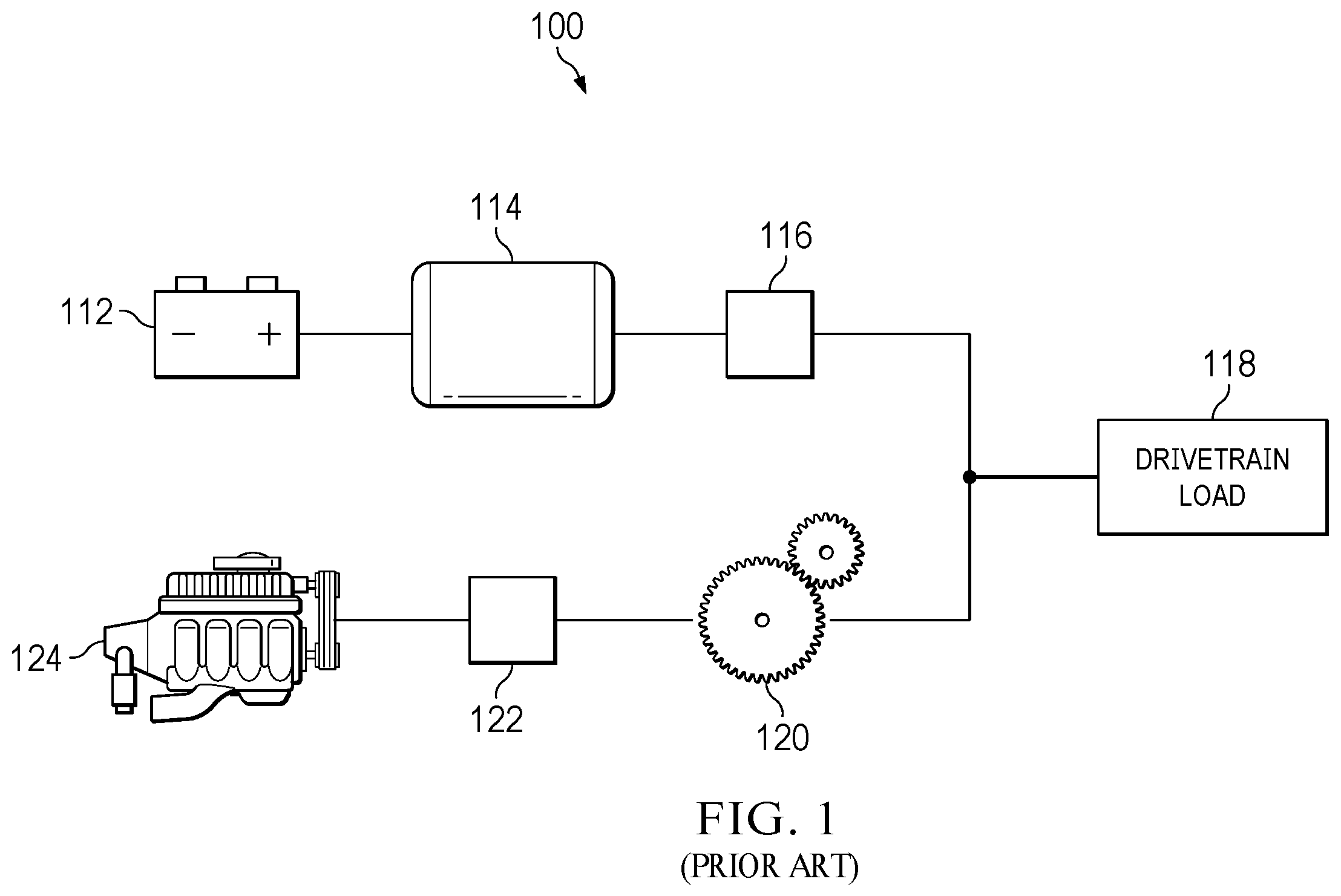 Patent US12448143 — Magnetorheological (MR) clutches for hybrid drivetrain power distribution — Figure 1