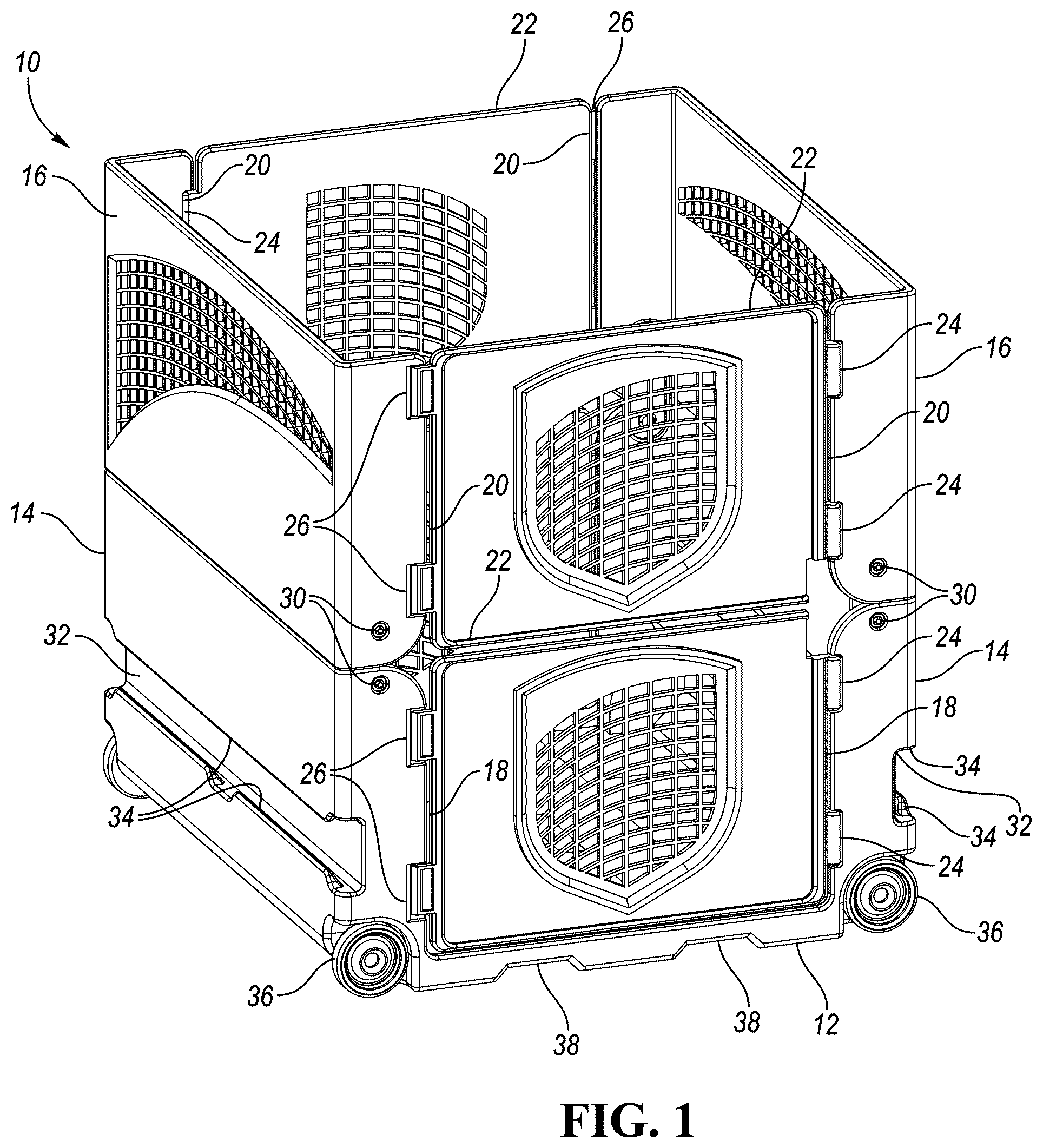 Patent US12448172 — Collapsible container — Figure 1