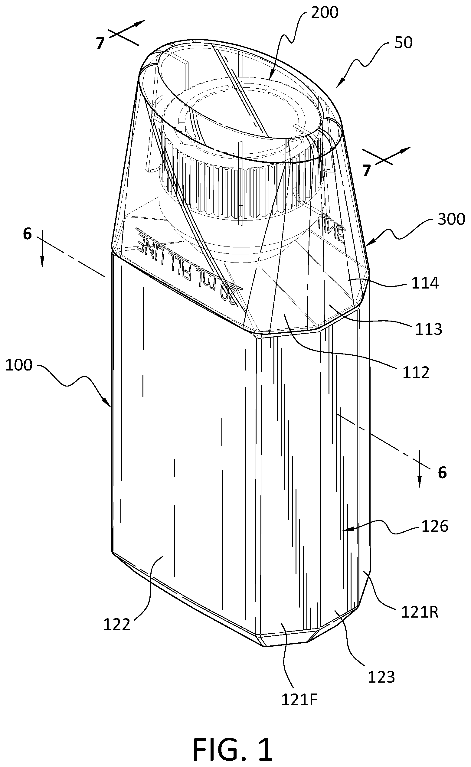 Patent US12448182 — Packaging for liquids to be dispensed — Figure 1