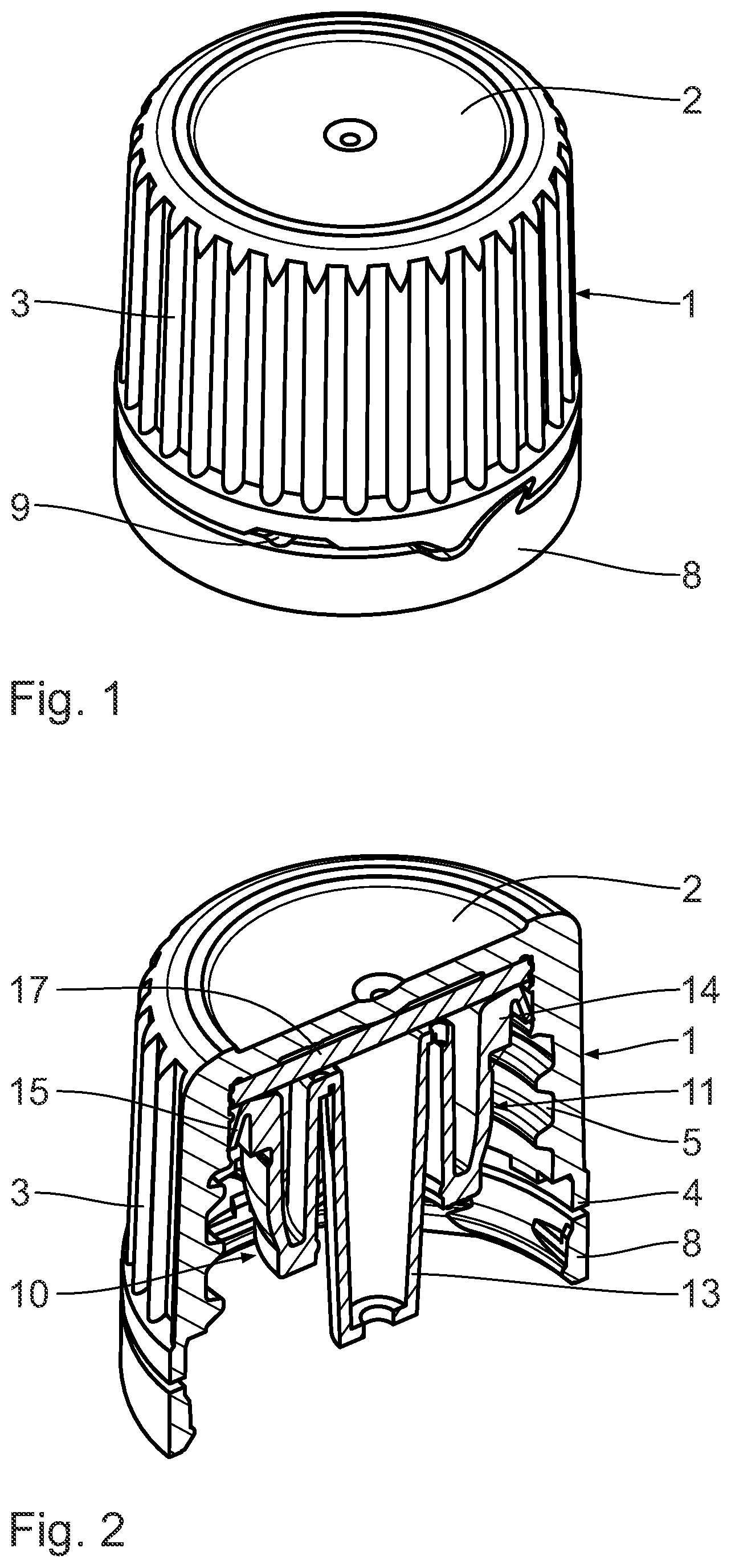 Patent US12448183 — Closure cap for liquid containers — Figure 1