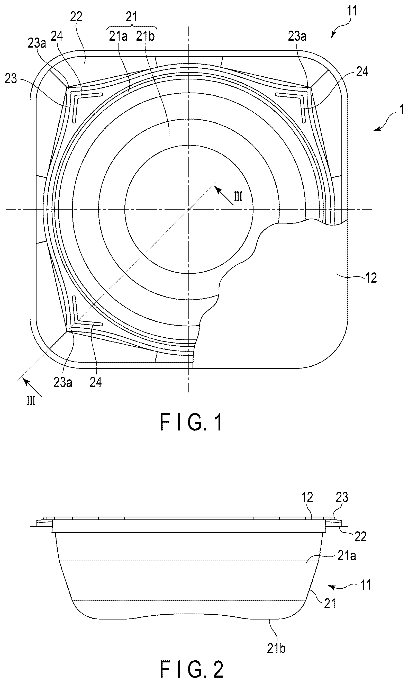Patent US12448196 — Packaging container — Figure 1