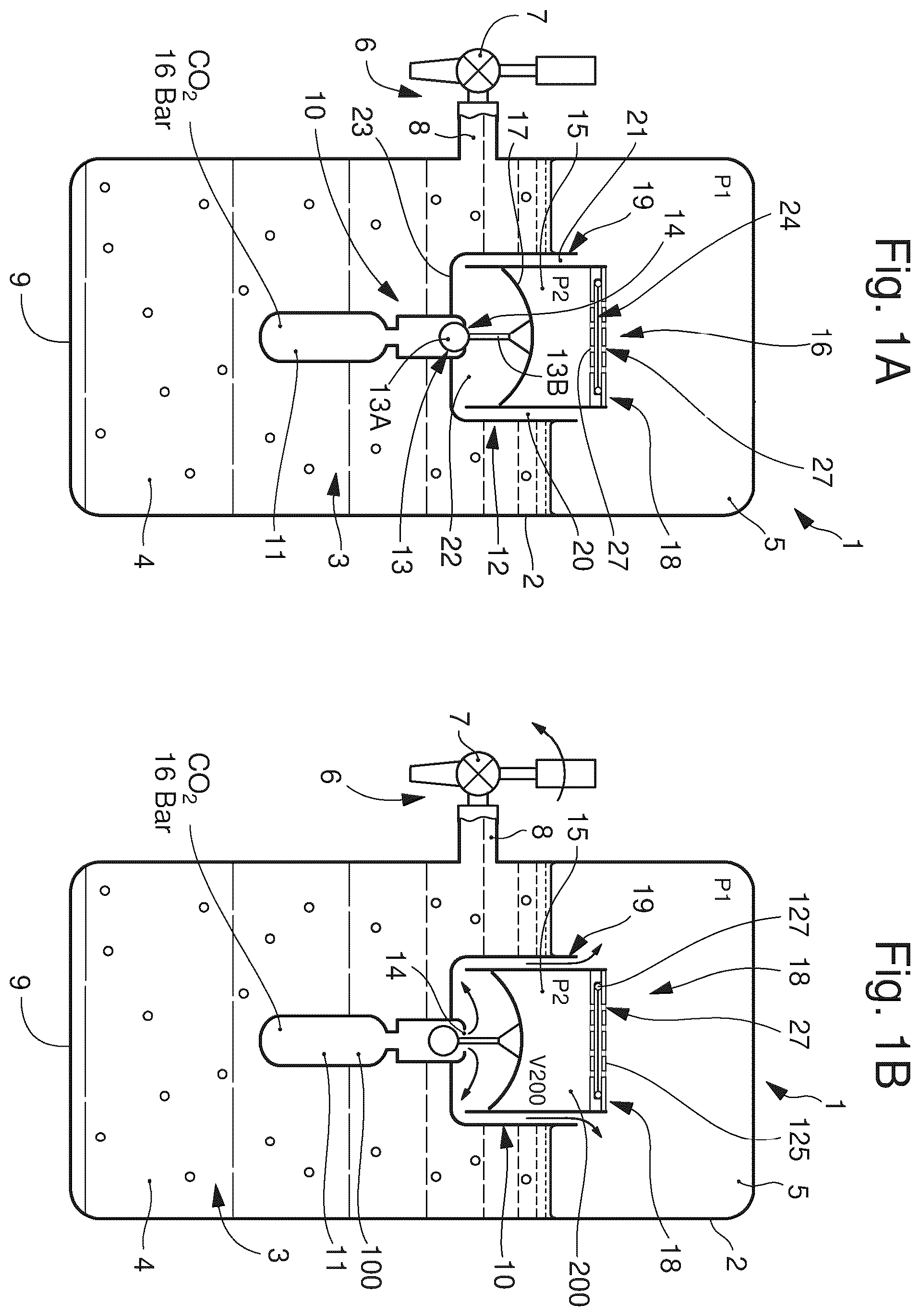 Patent US12448203 — Pressure regulating system for a beverage container and beverage container provided therewith — Figure 1