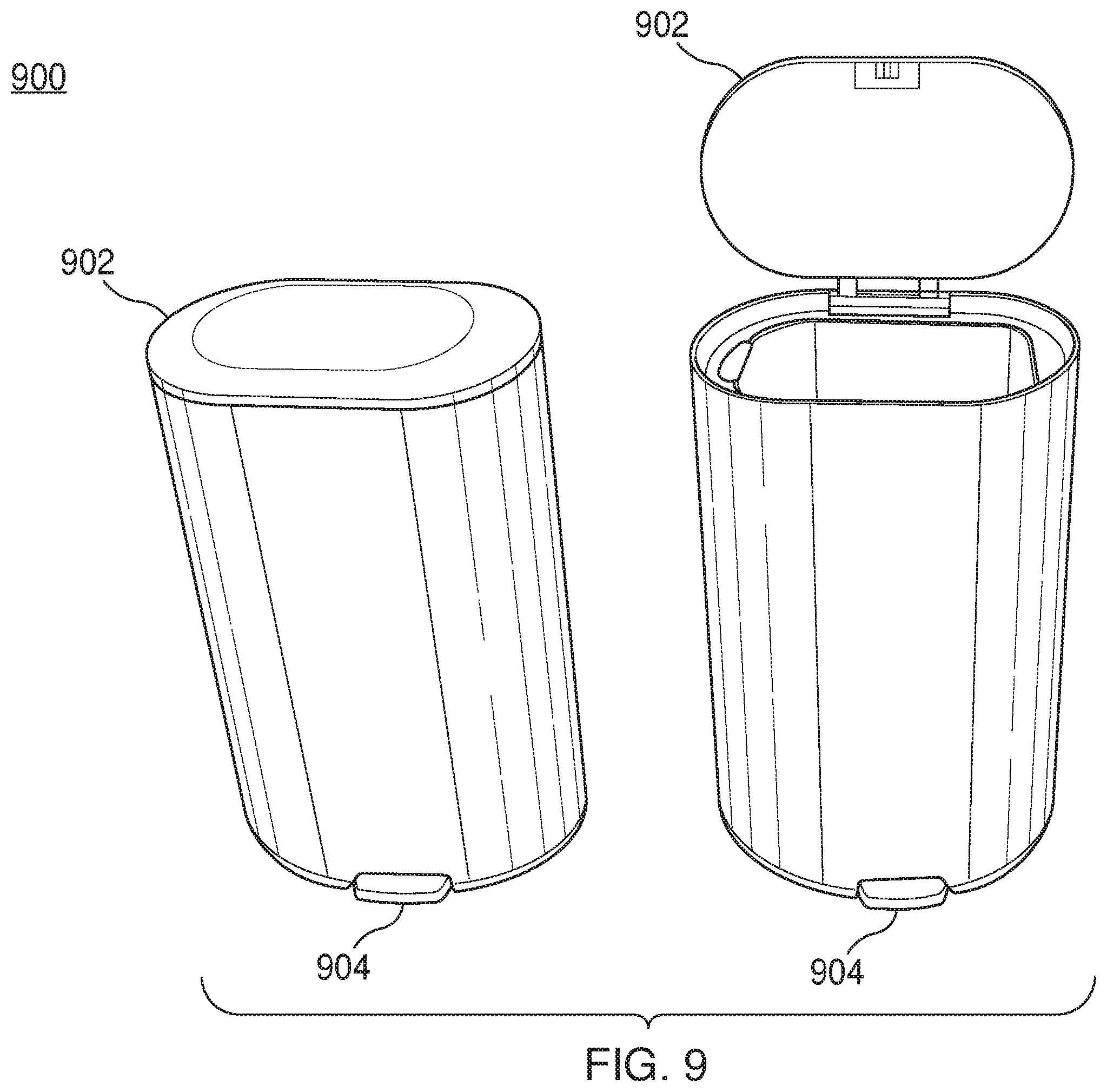 Patent US12448208 Figure 9 – Apparatus for processing organic matter having lid and air treatment system promoting pleasant user experience