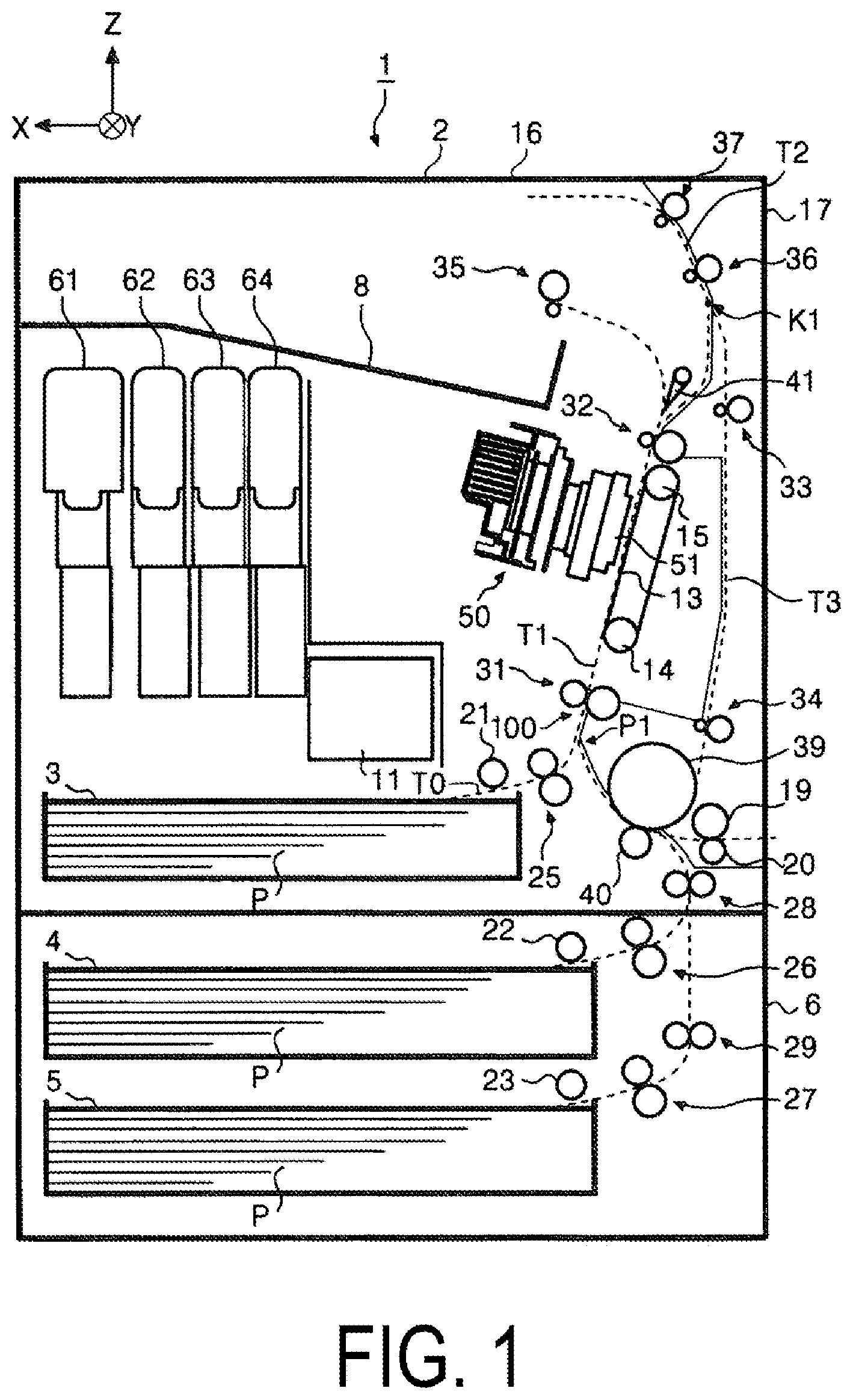 Patent US12448244 Figure 1 – Transport device and recording device